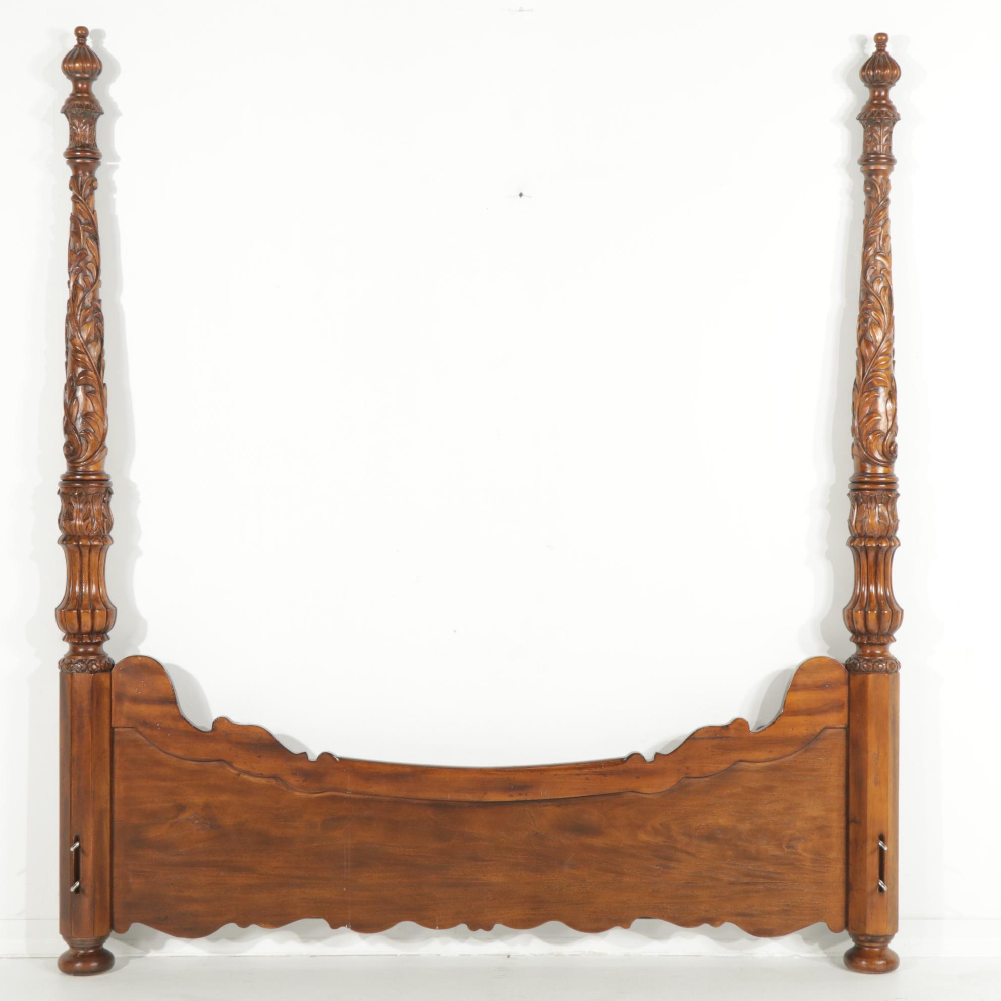 Hickory White Victorian Style Wooden Four Poster Bed