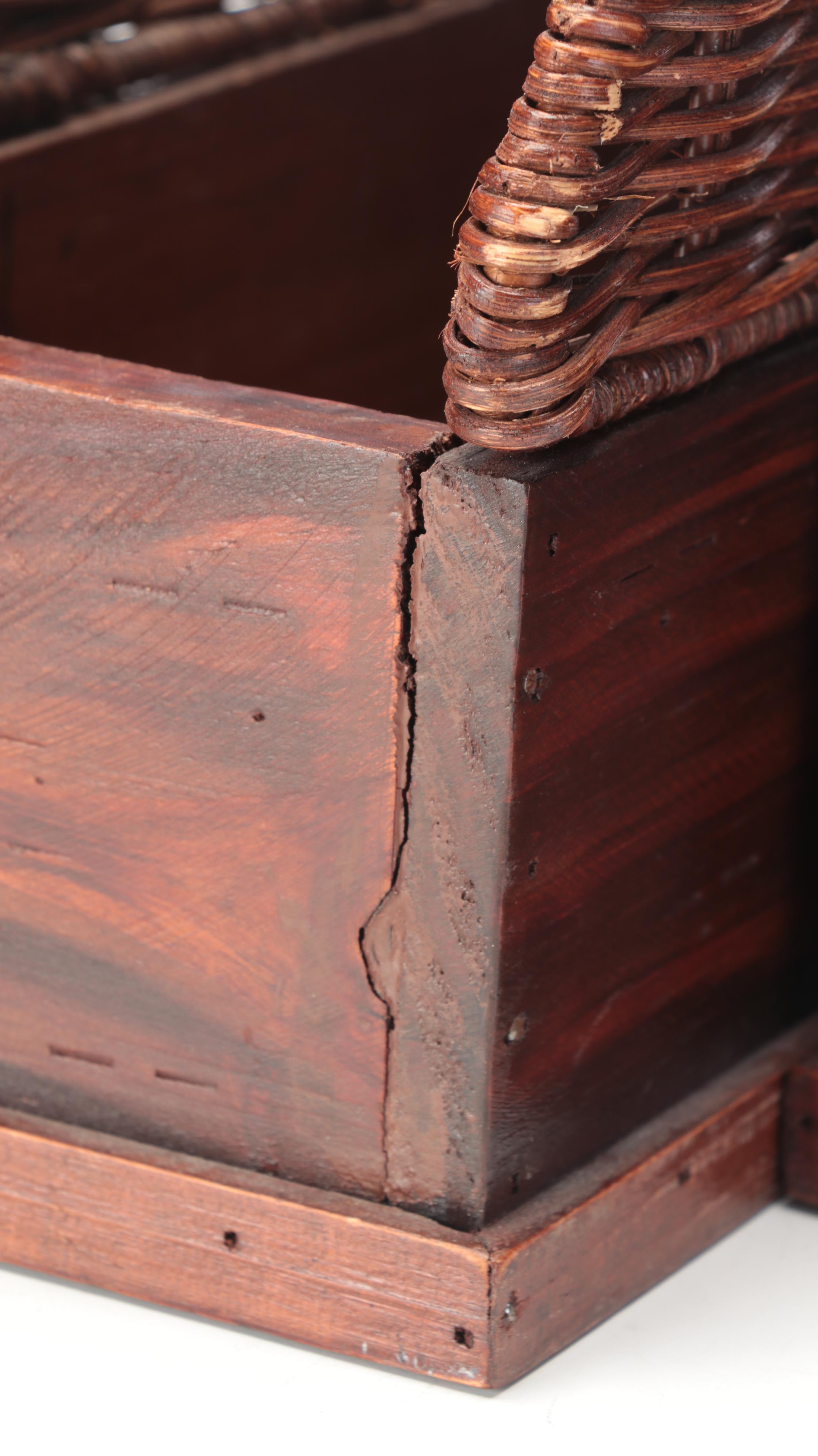 Wooden and Woven Basket File Holders