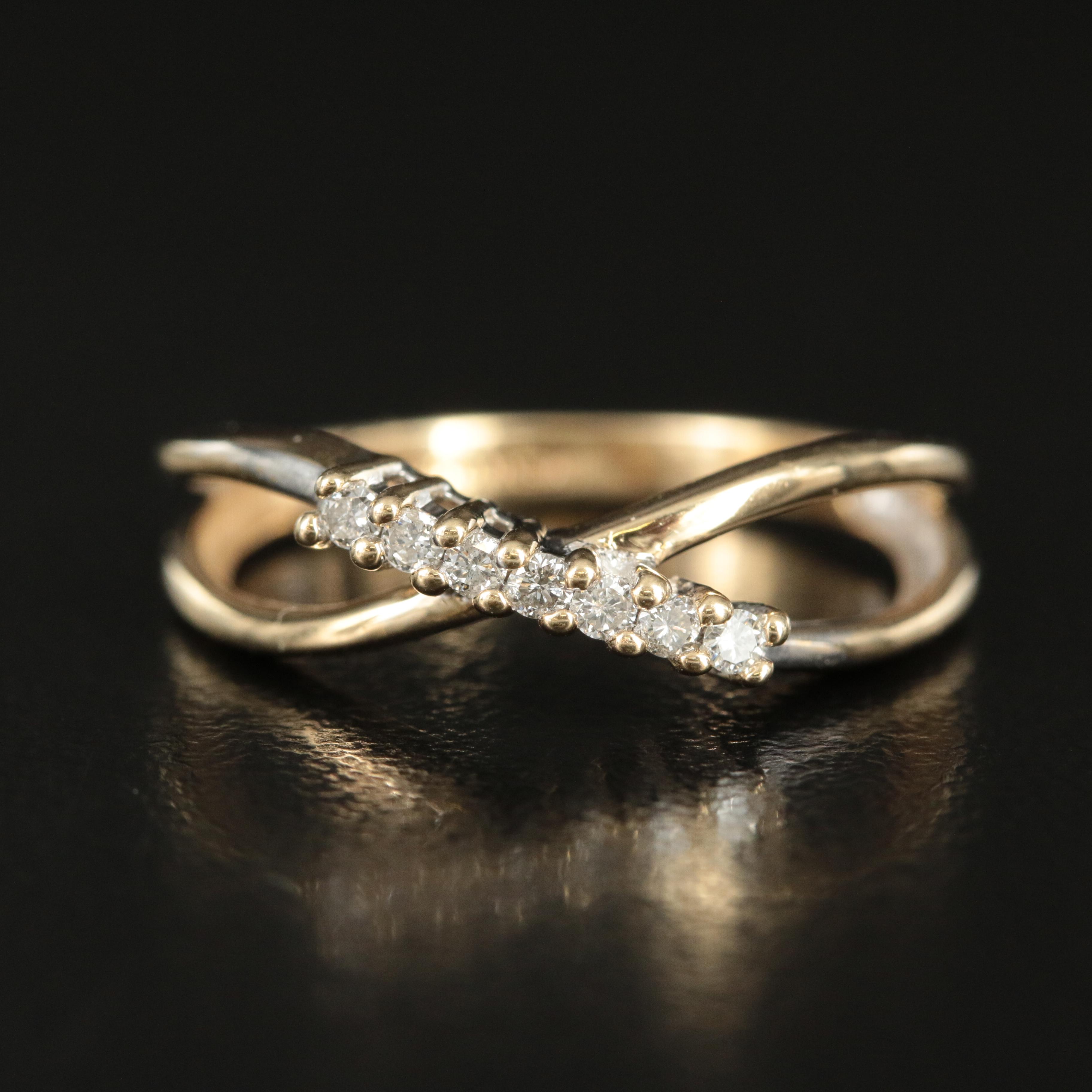 14K 0.10 CT Diamond Ring