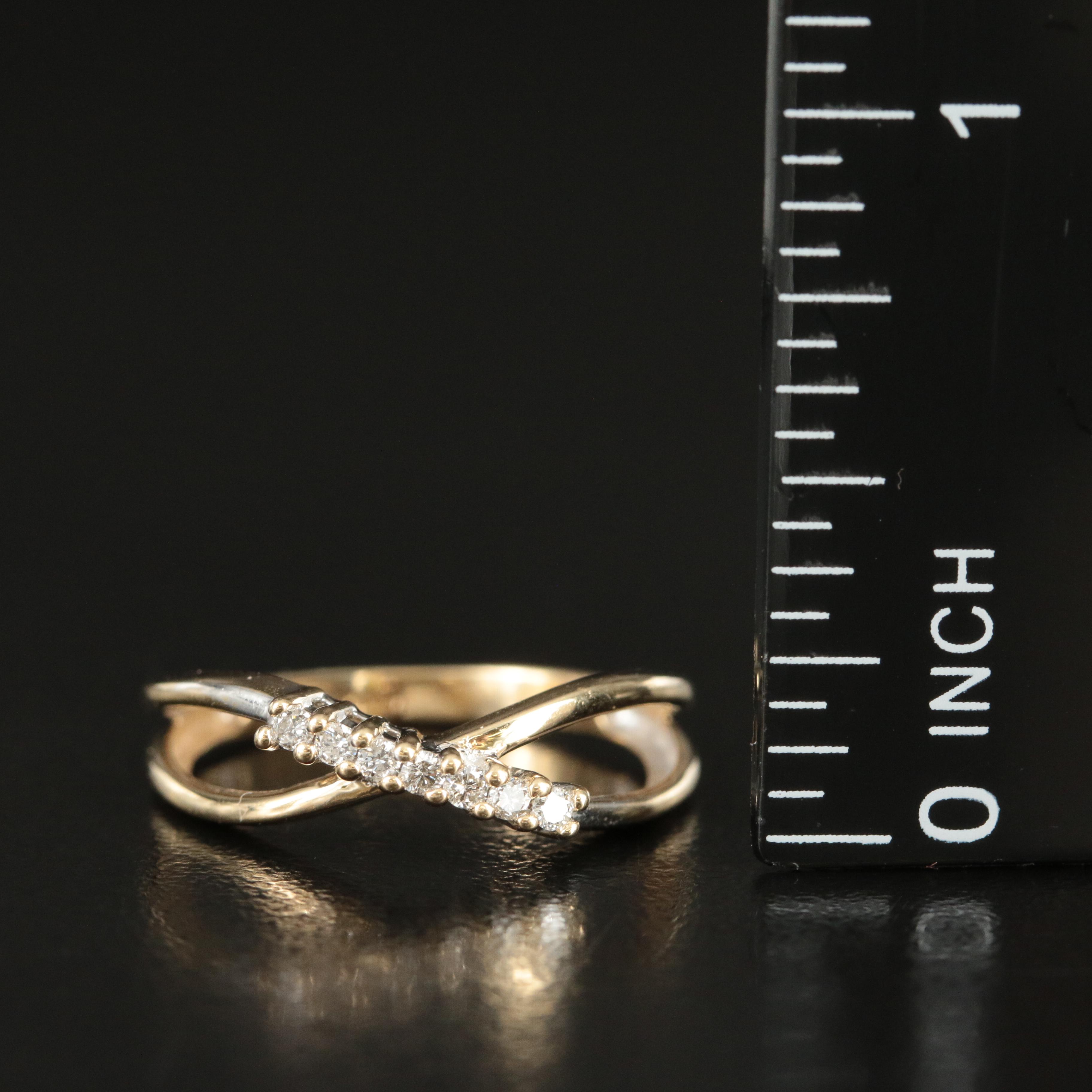14K 0.10 CT Diamond Ring