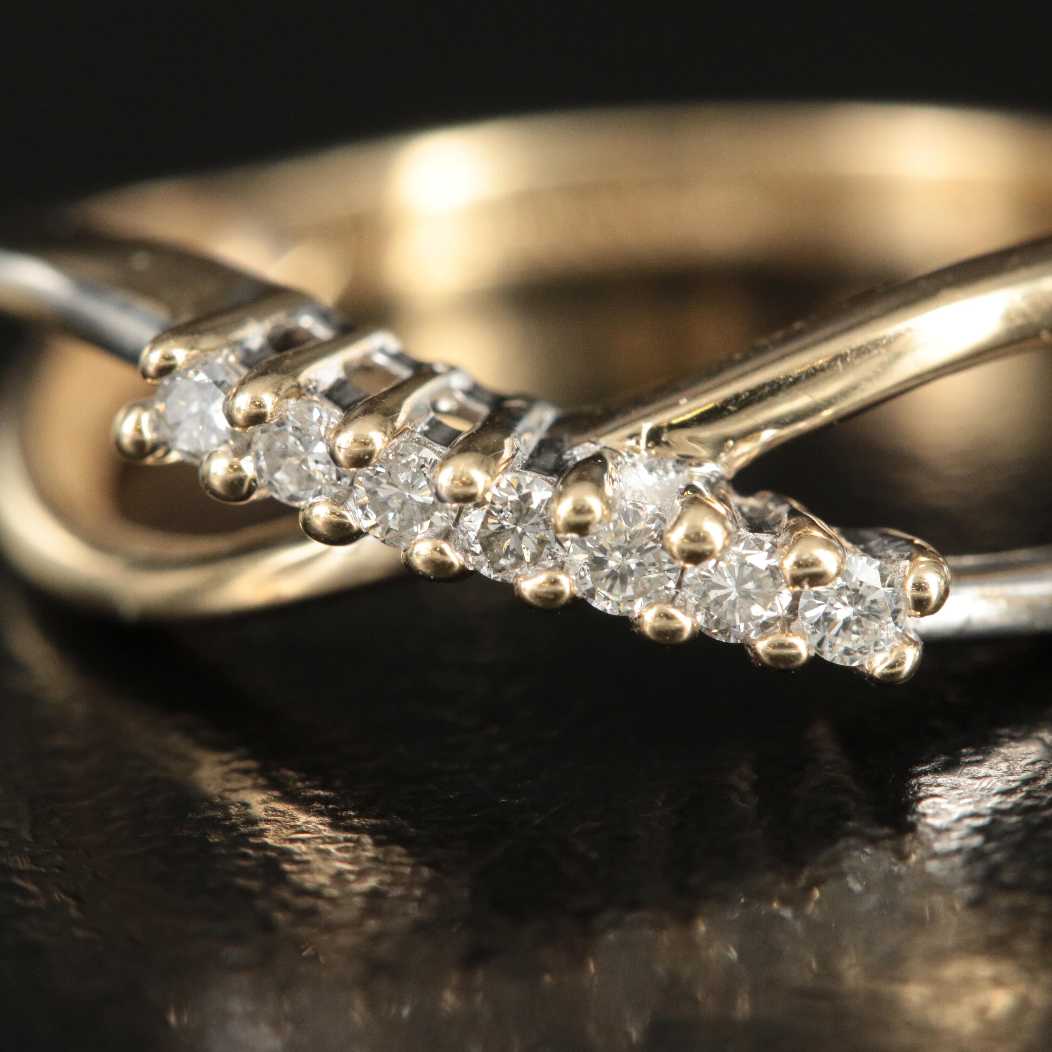 14K 0.10 CT Diamond Ring