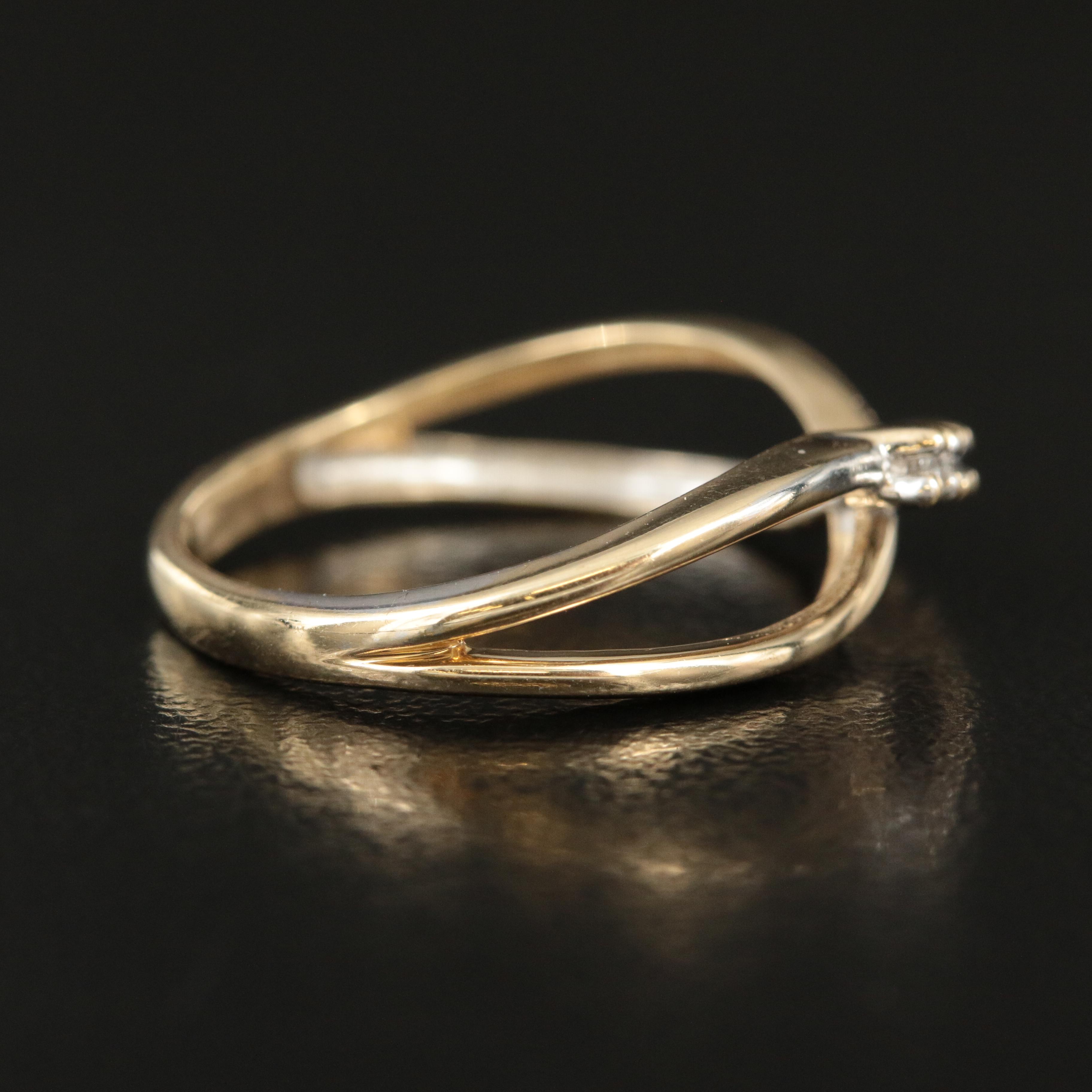 14K 0.10 CT Diamond Ring