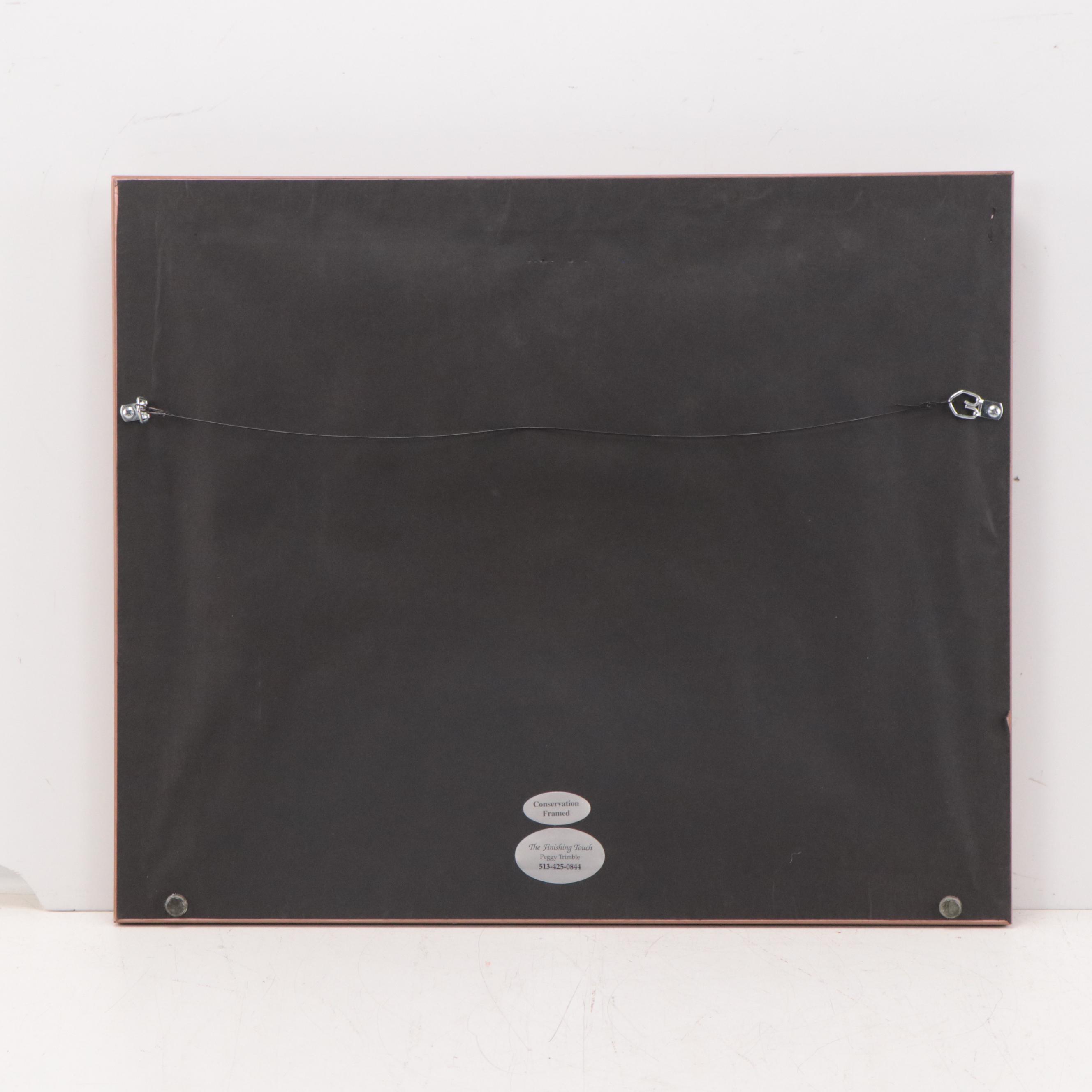 Neapolitan Watercolor Painting of Coastal Landscape, Circa 1900