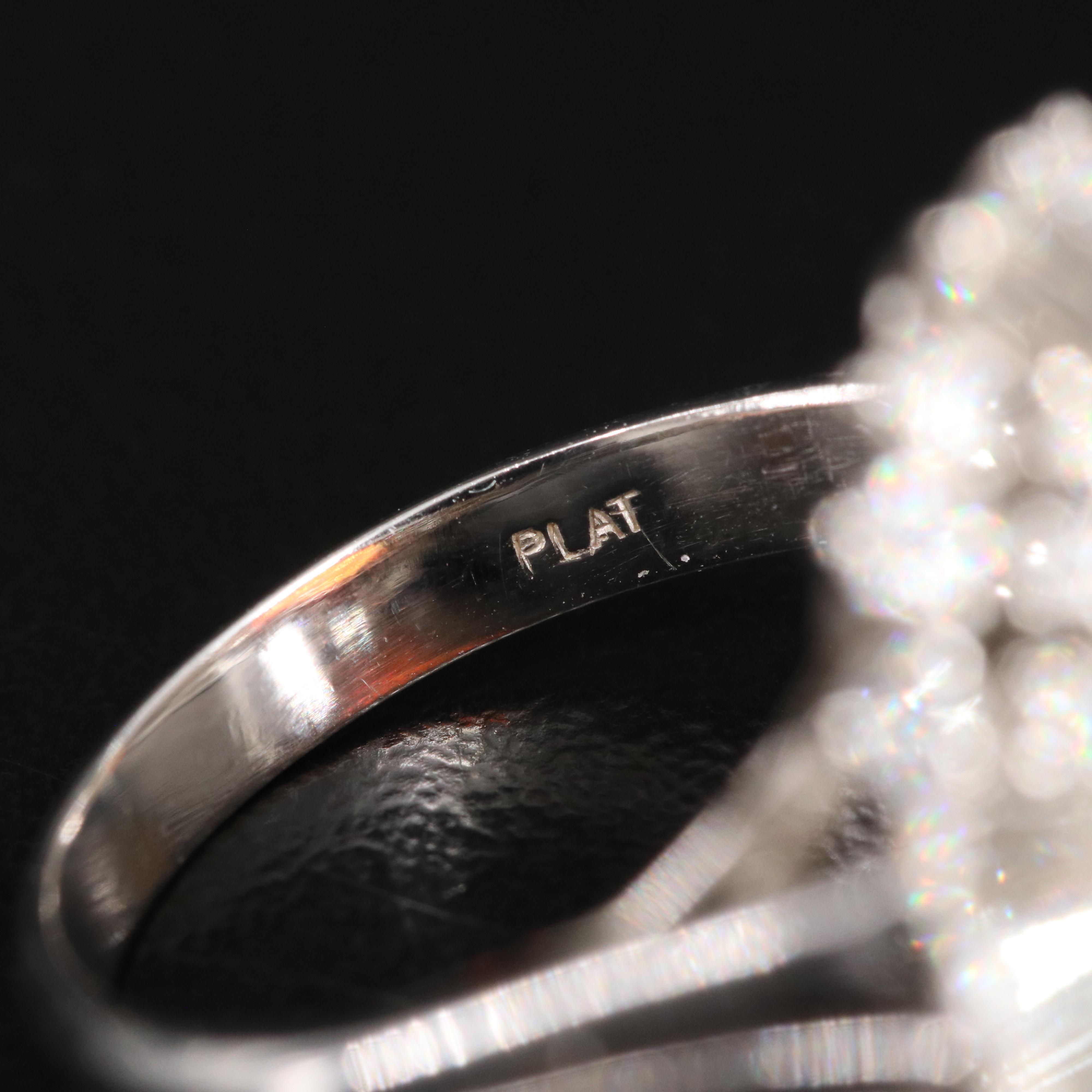 Platinum Opal and Diamond Ring