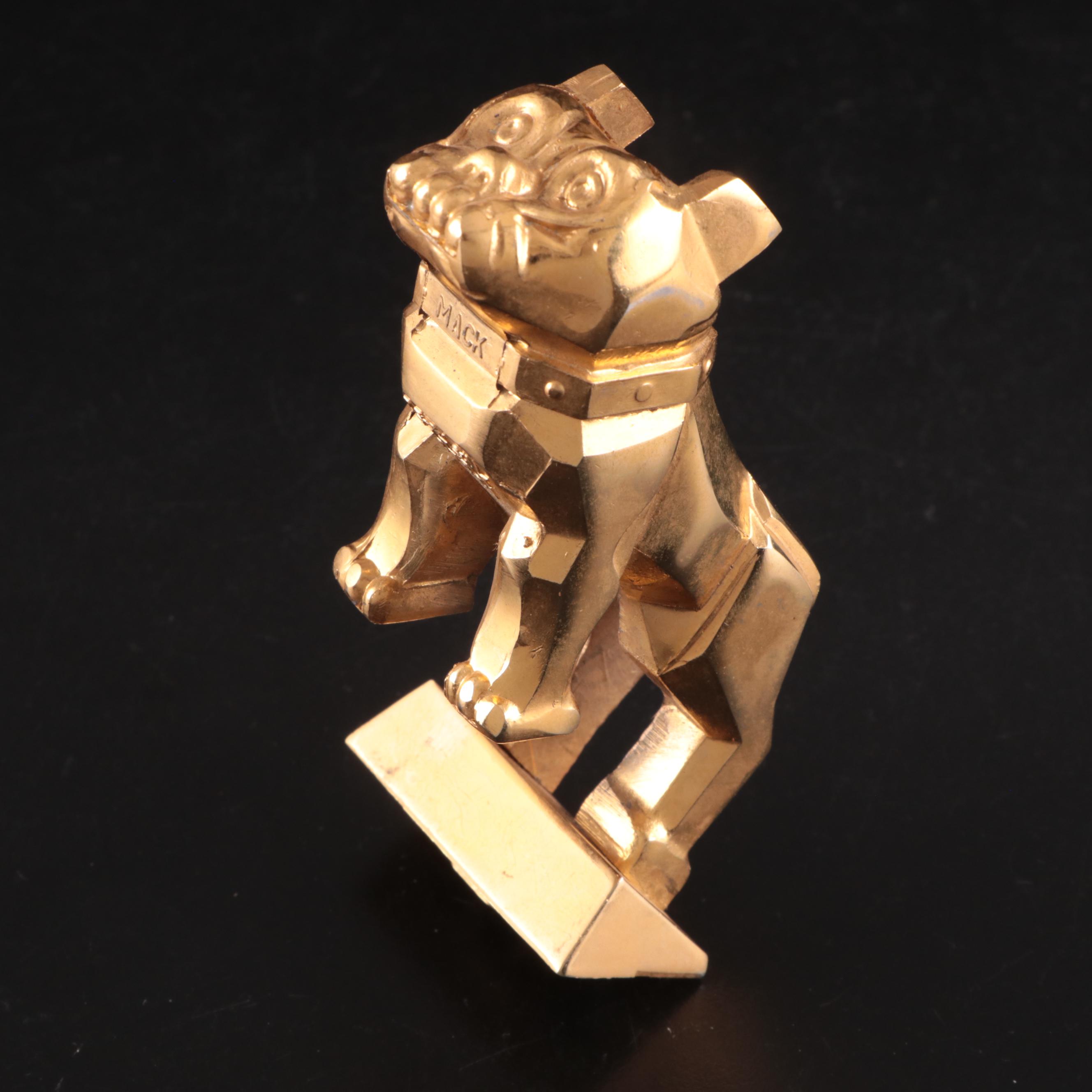 Mack Truck Brass Plated Steel Bulldog Hood Ornament