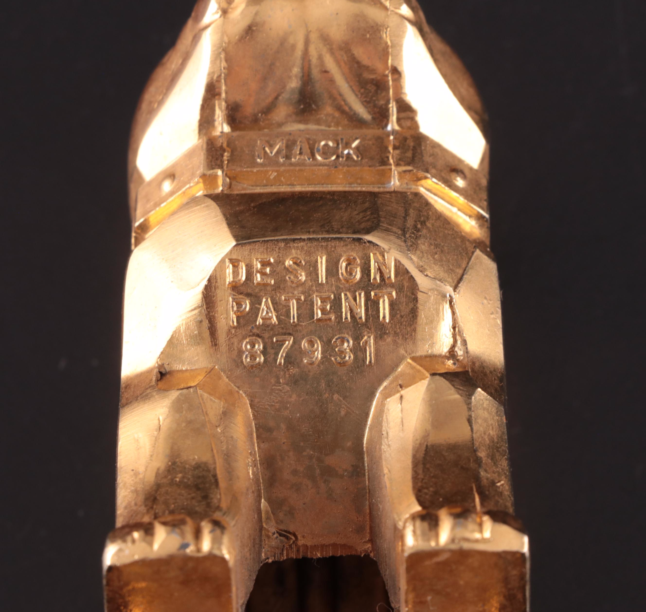 Mack Truck Brass Plated Steel Bulldog Hood Ornament