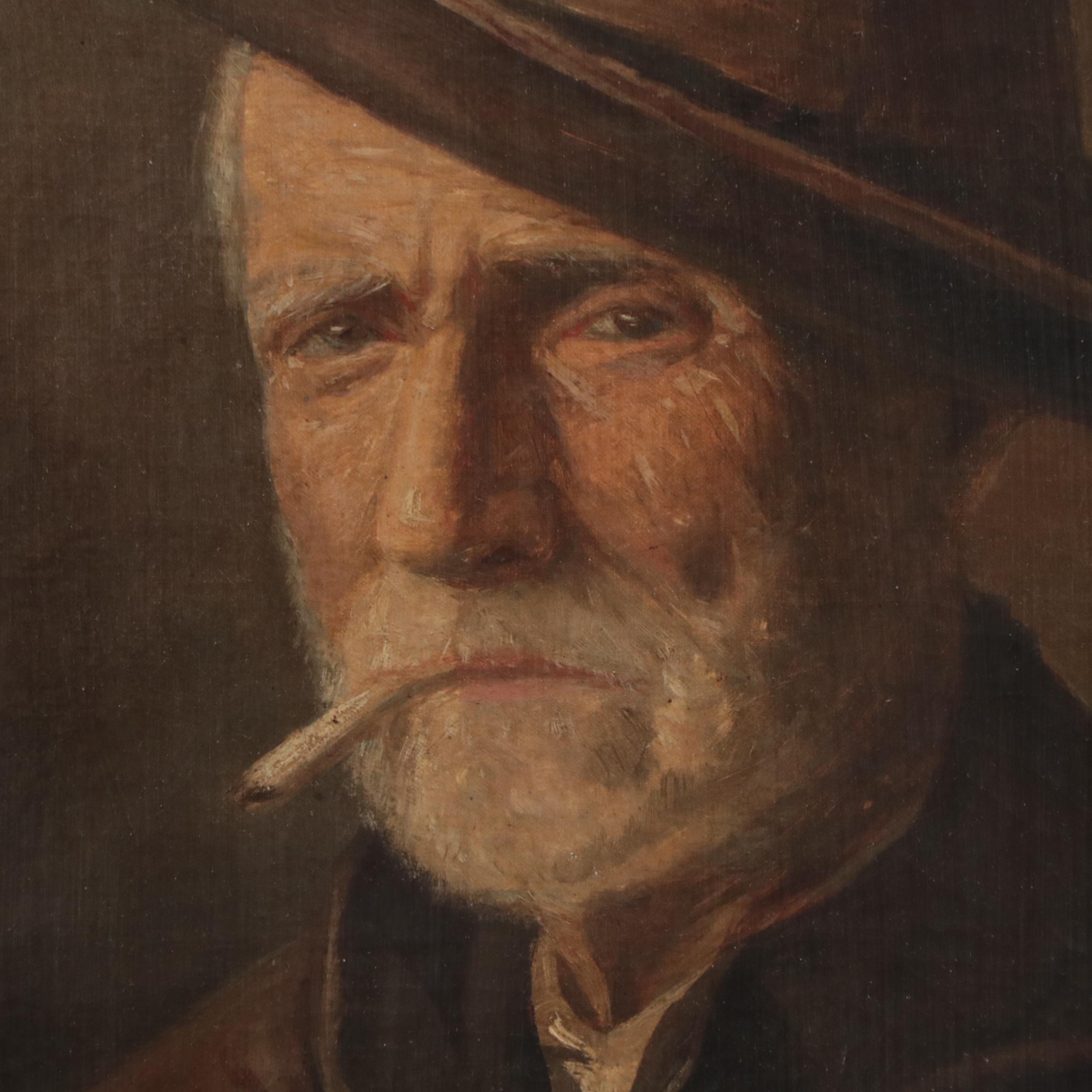 Continental School Portrait Oil Painting, Late 19th Century