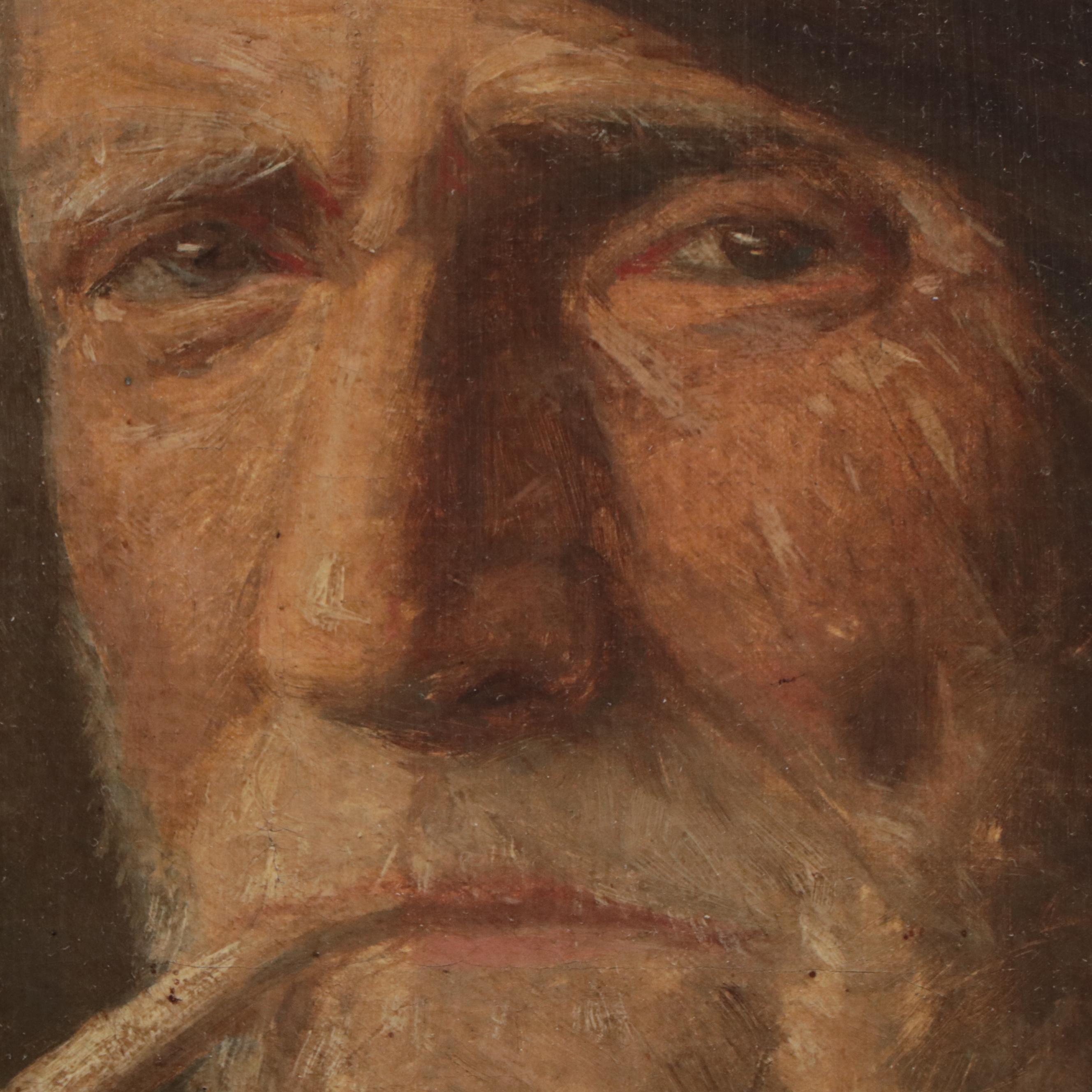 Continental School Portrait Oil Painting, Late 19th Century