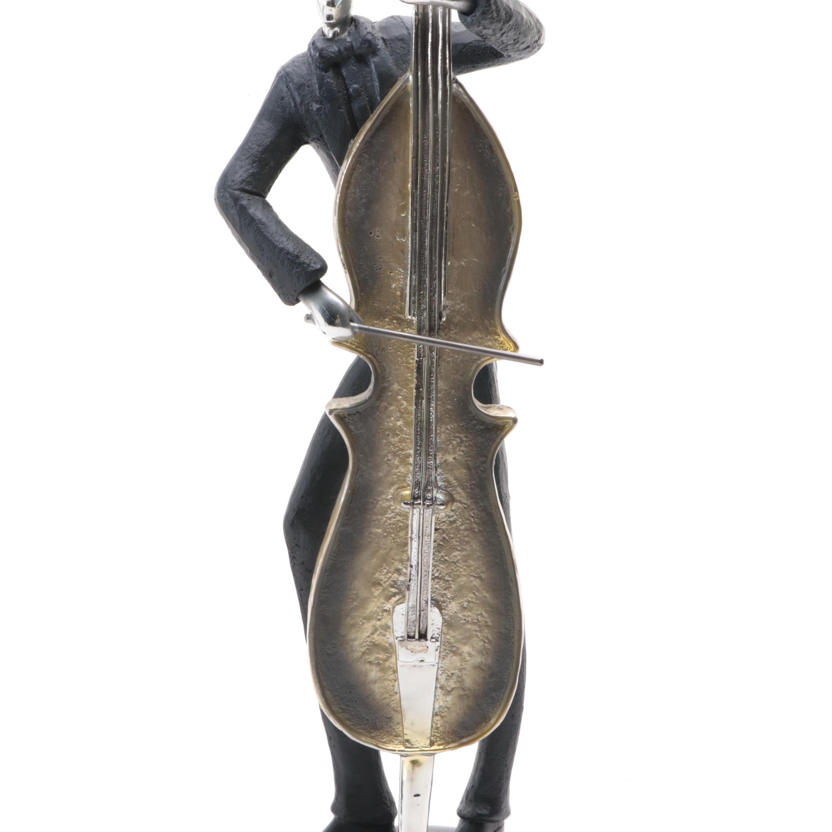 Black and Silvered Metal Jazz Trio Figurines