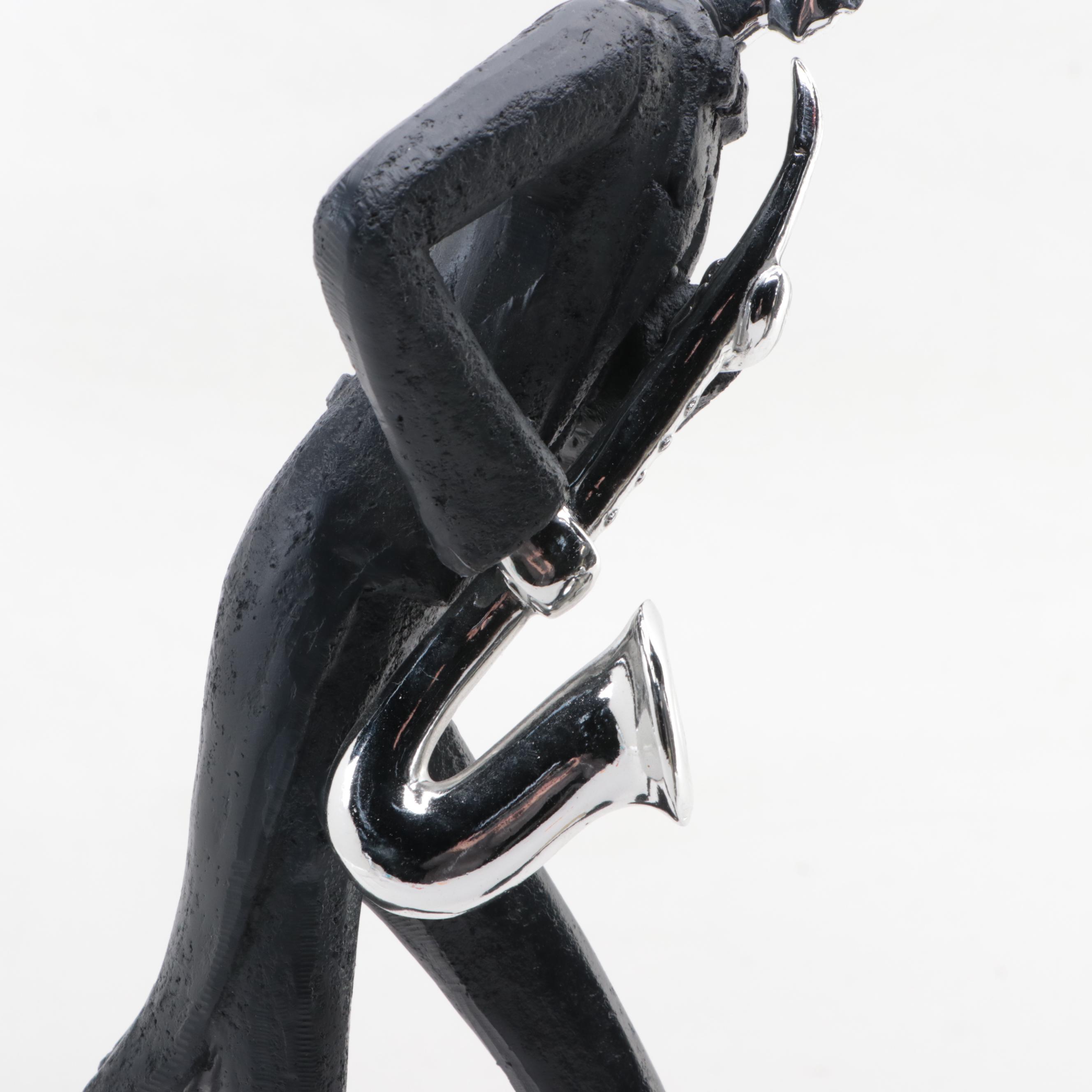 Black and Silvered Metal Jazz Trio Figurines