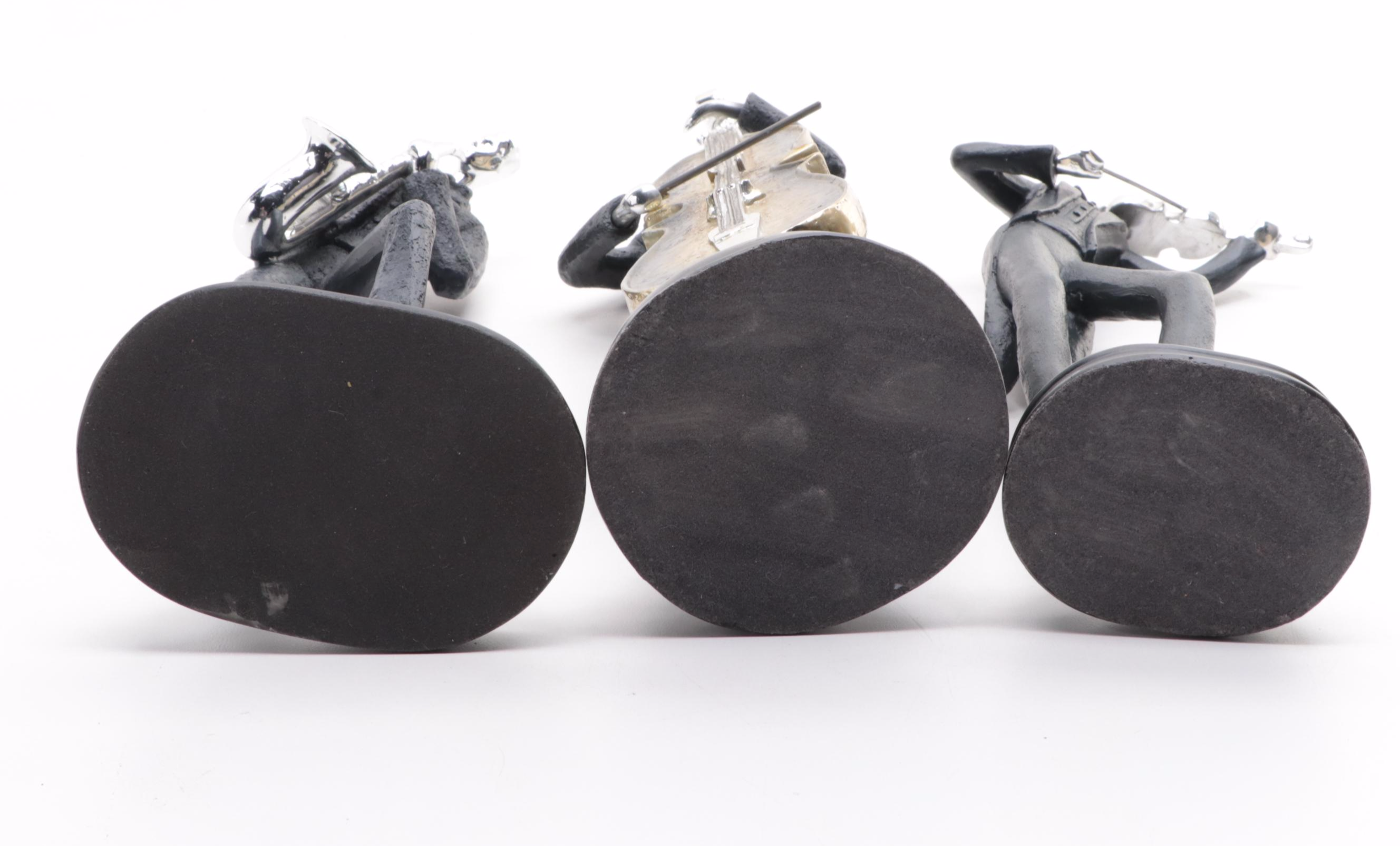 Black and Silvered Metal Jazz Trio Figurines