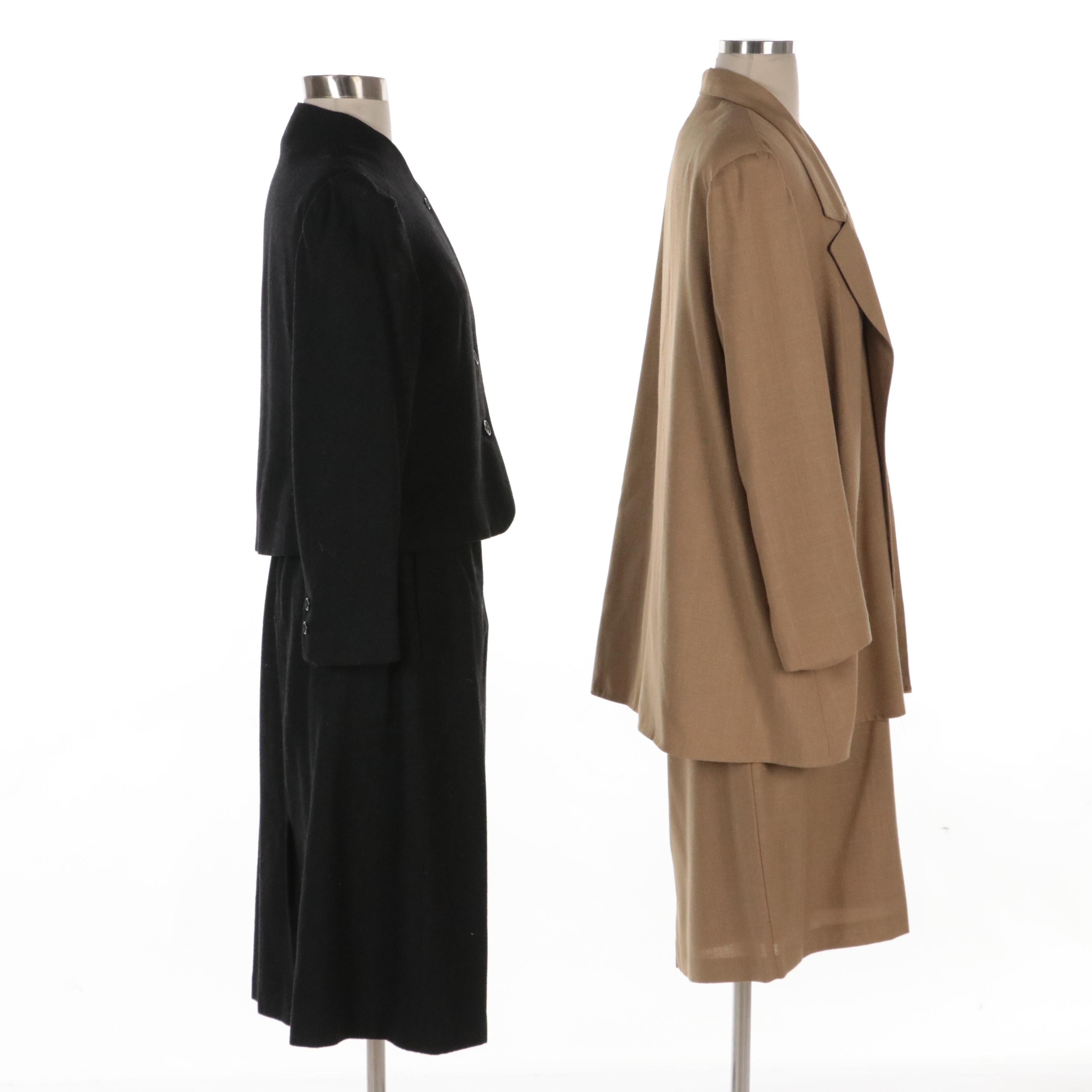 Chad Stevens and Raphaelo Tan and Charcoal Grey Skirt Suits