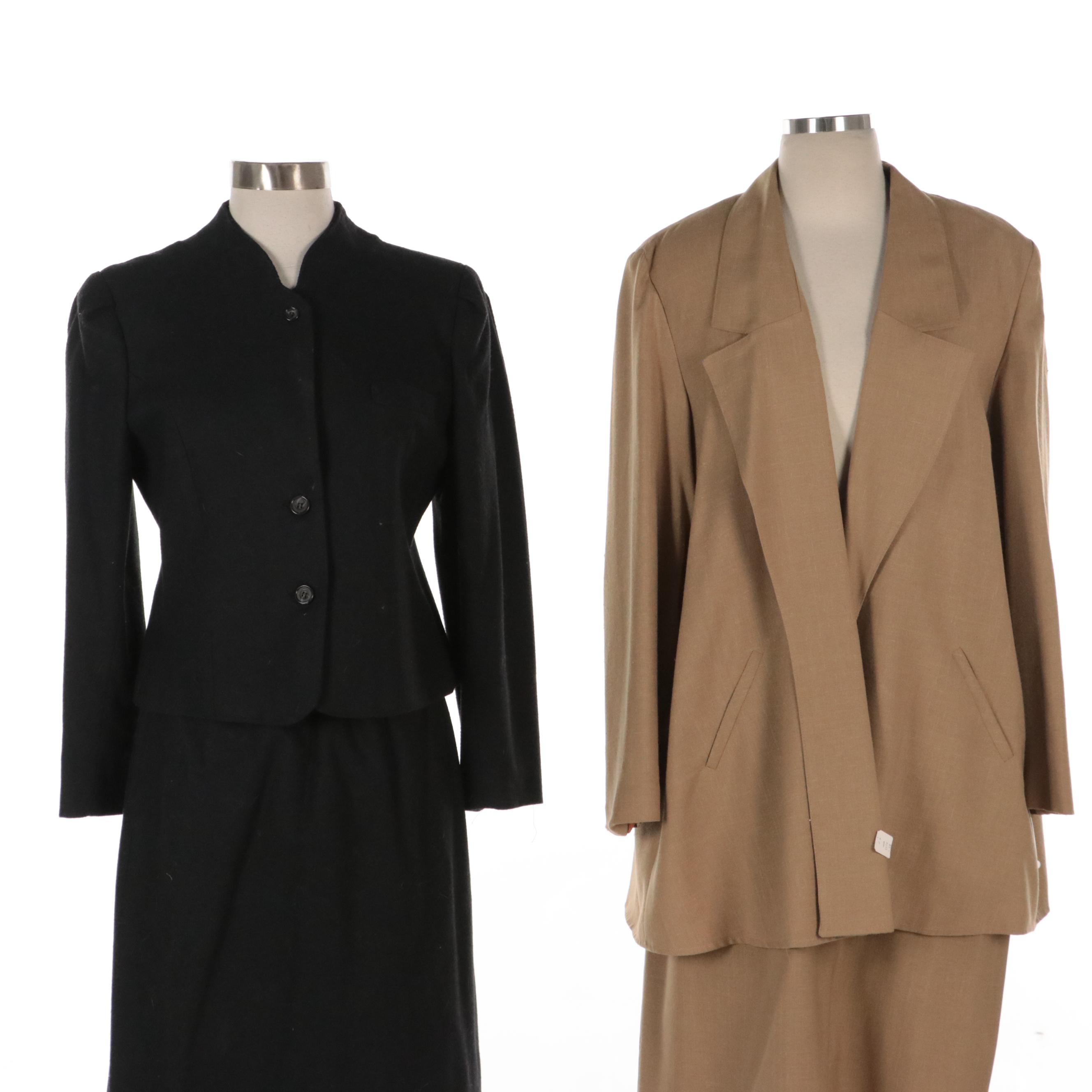 Chad Stevens and Raphaelo Tan and Charcoal Grey Skirt Suits