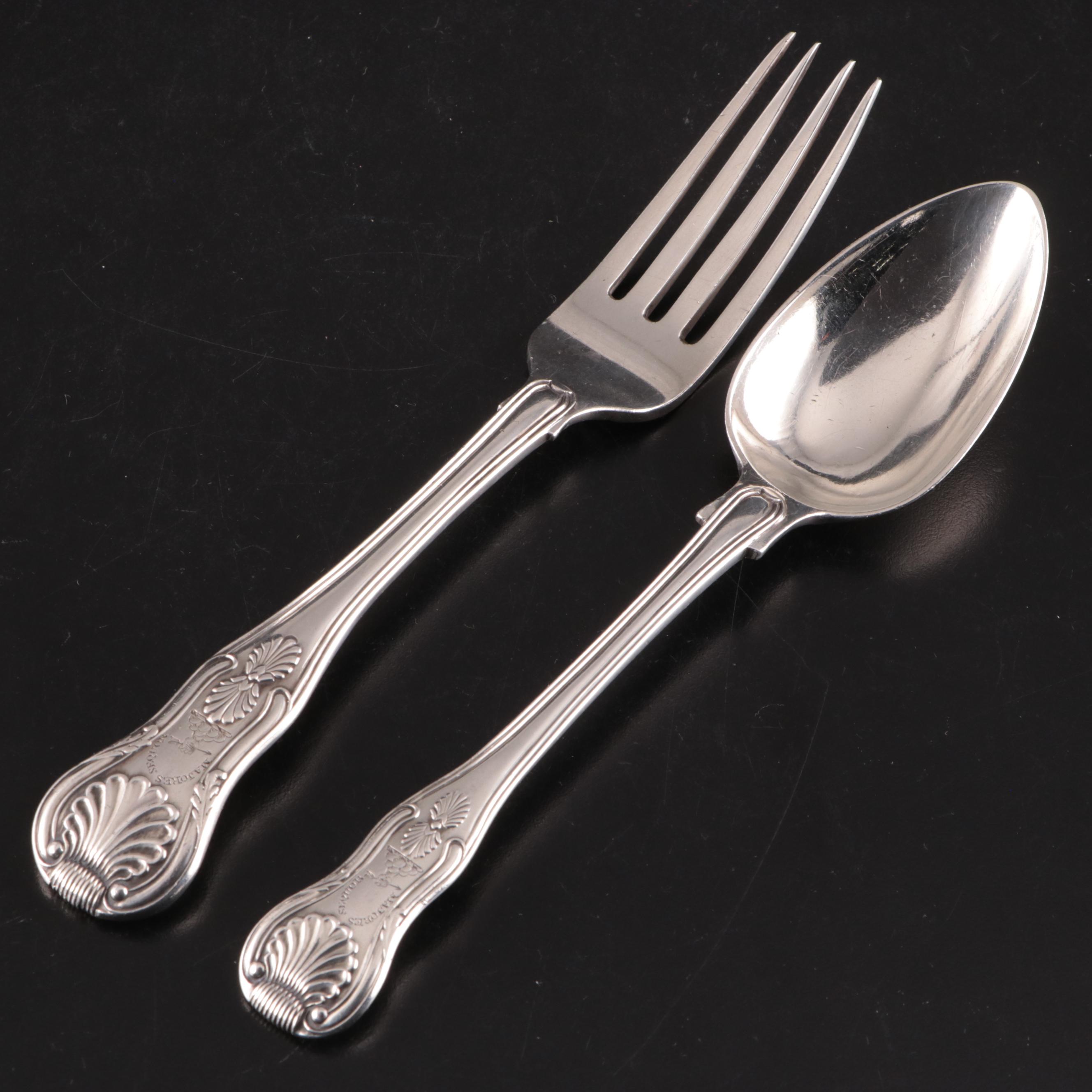 Georgian Sterling Silver Flatware Collection, Late 18th/ Early 19th Century