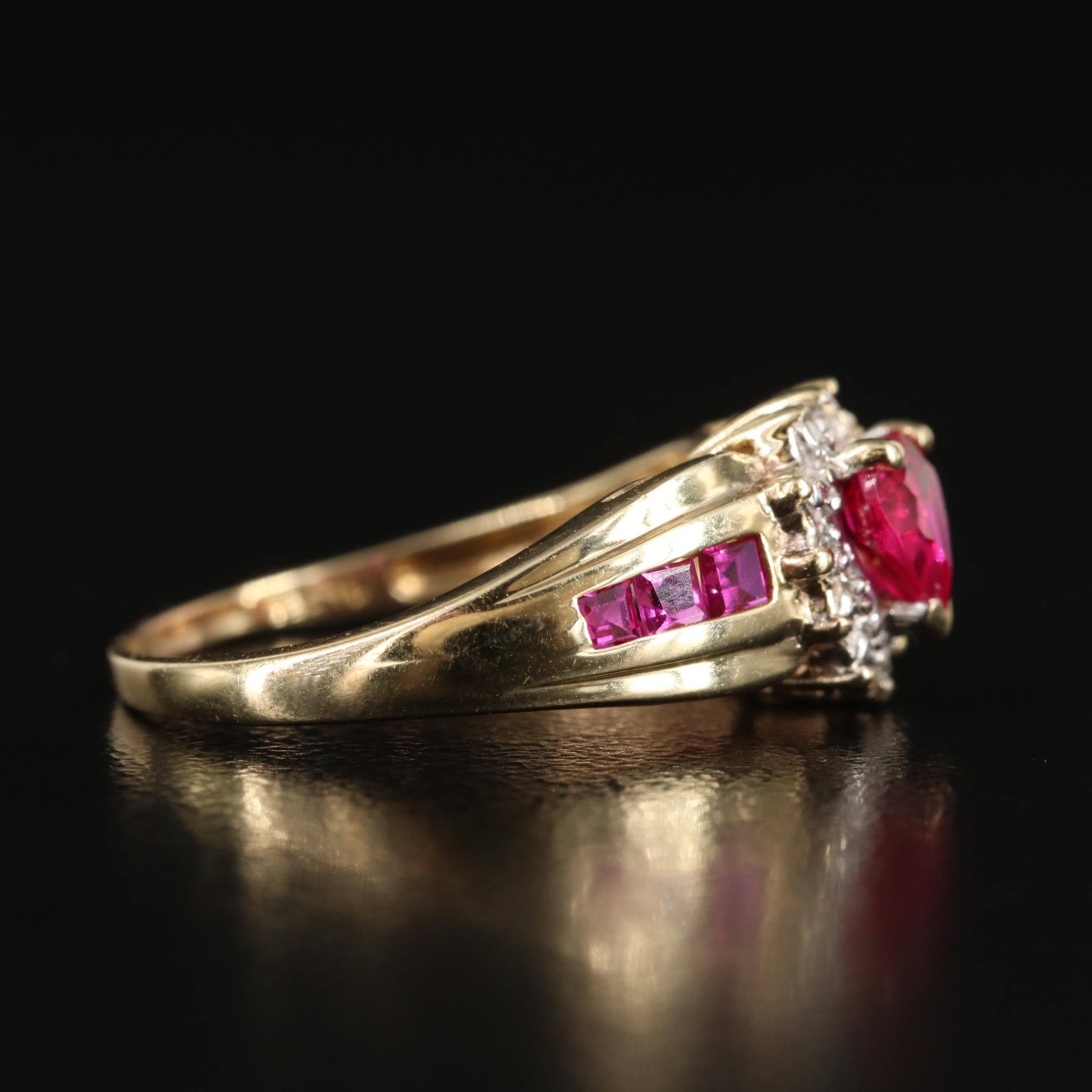 10K Ruby and Diamond Heart Ring