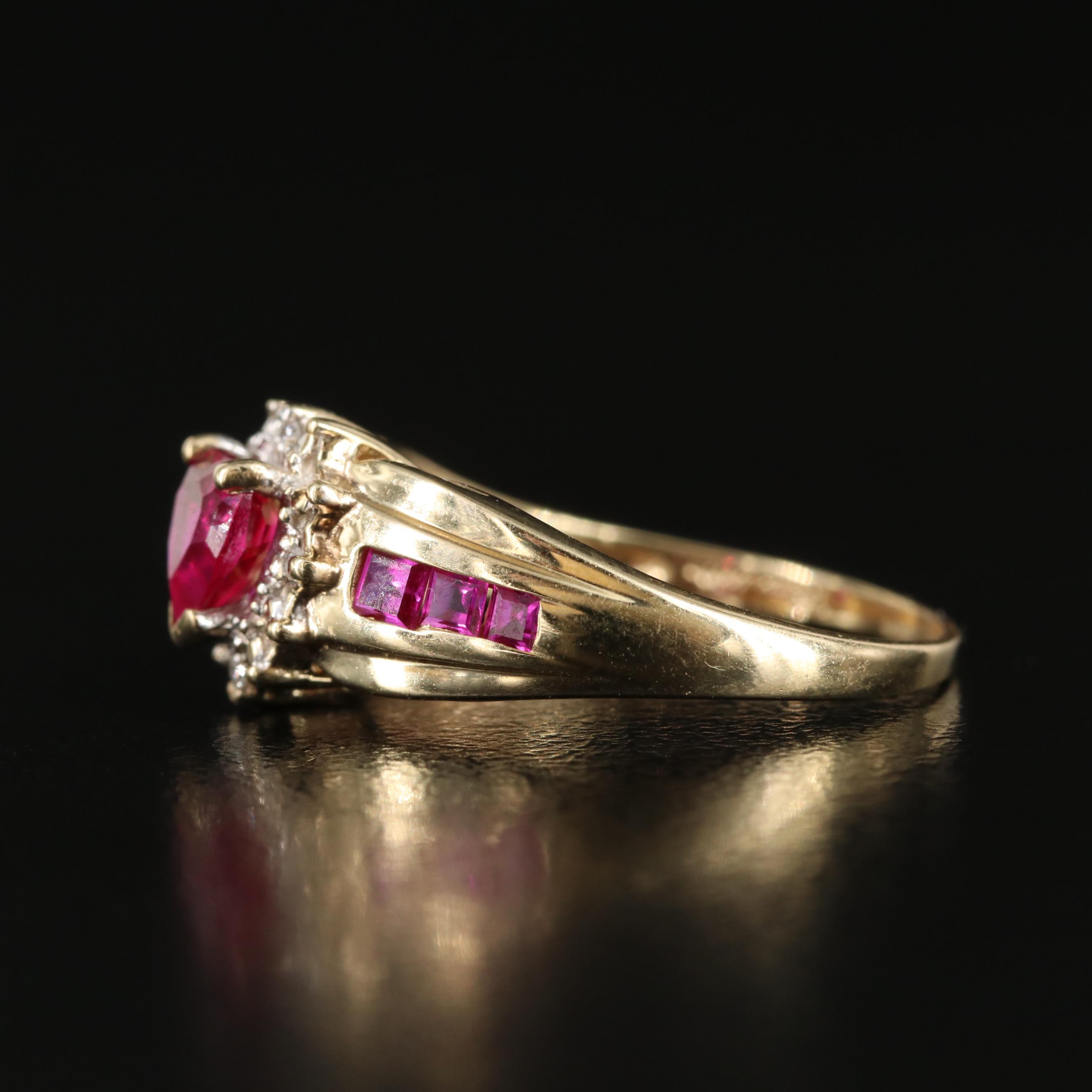 10K Ruby and Diamond Heart Ring