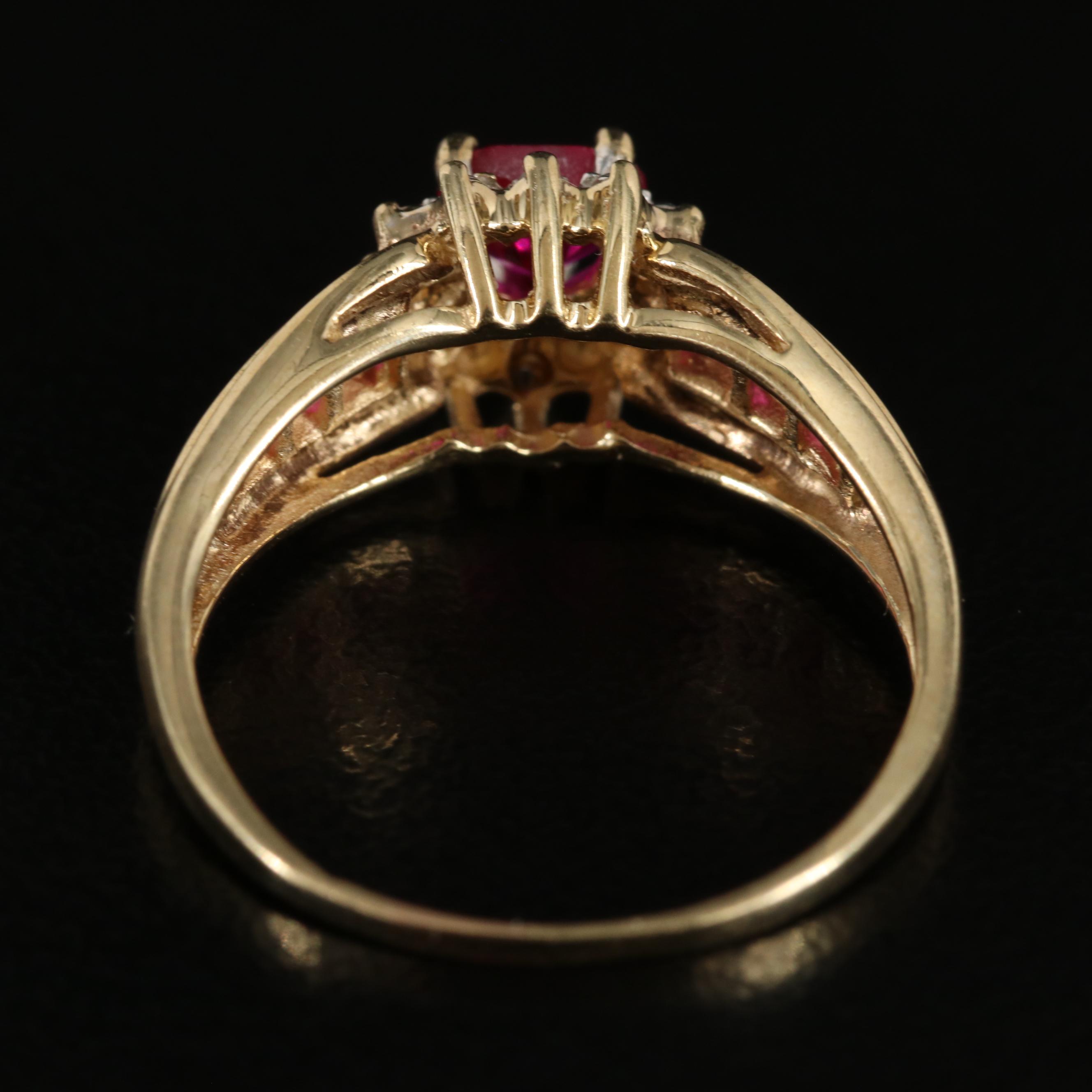 10K Ruby and Diamond Heart Ring