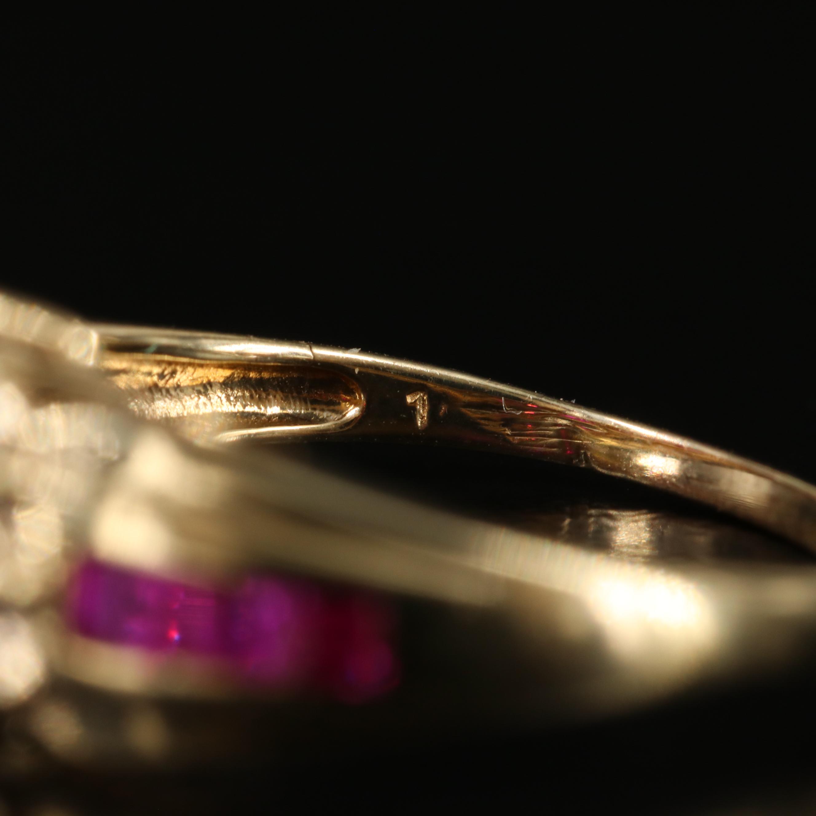 10K Ruby and Diamond Heart Ring