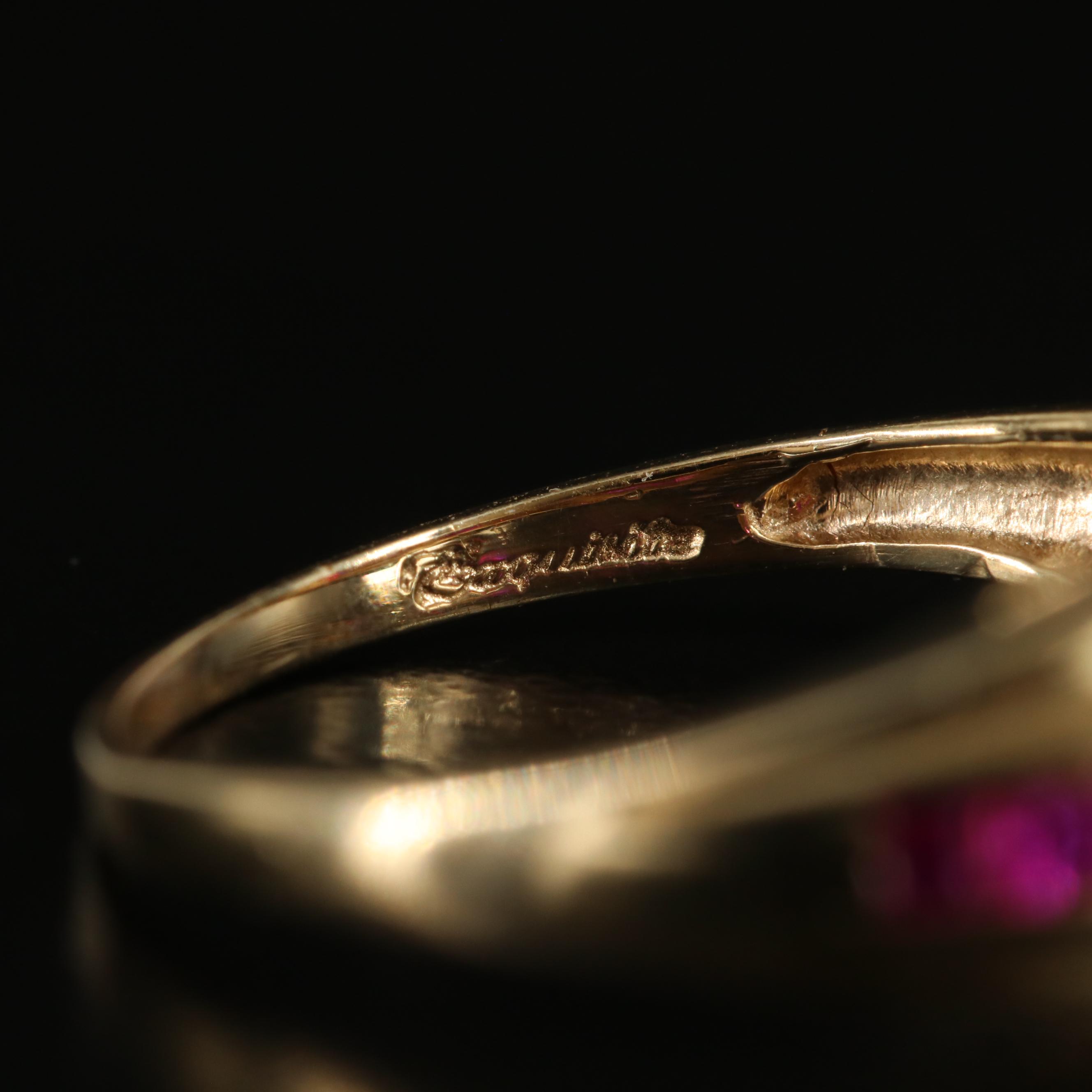 10K Ruby and Diamond Heart Ring