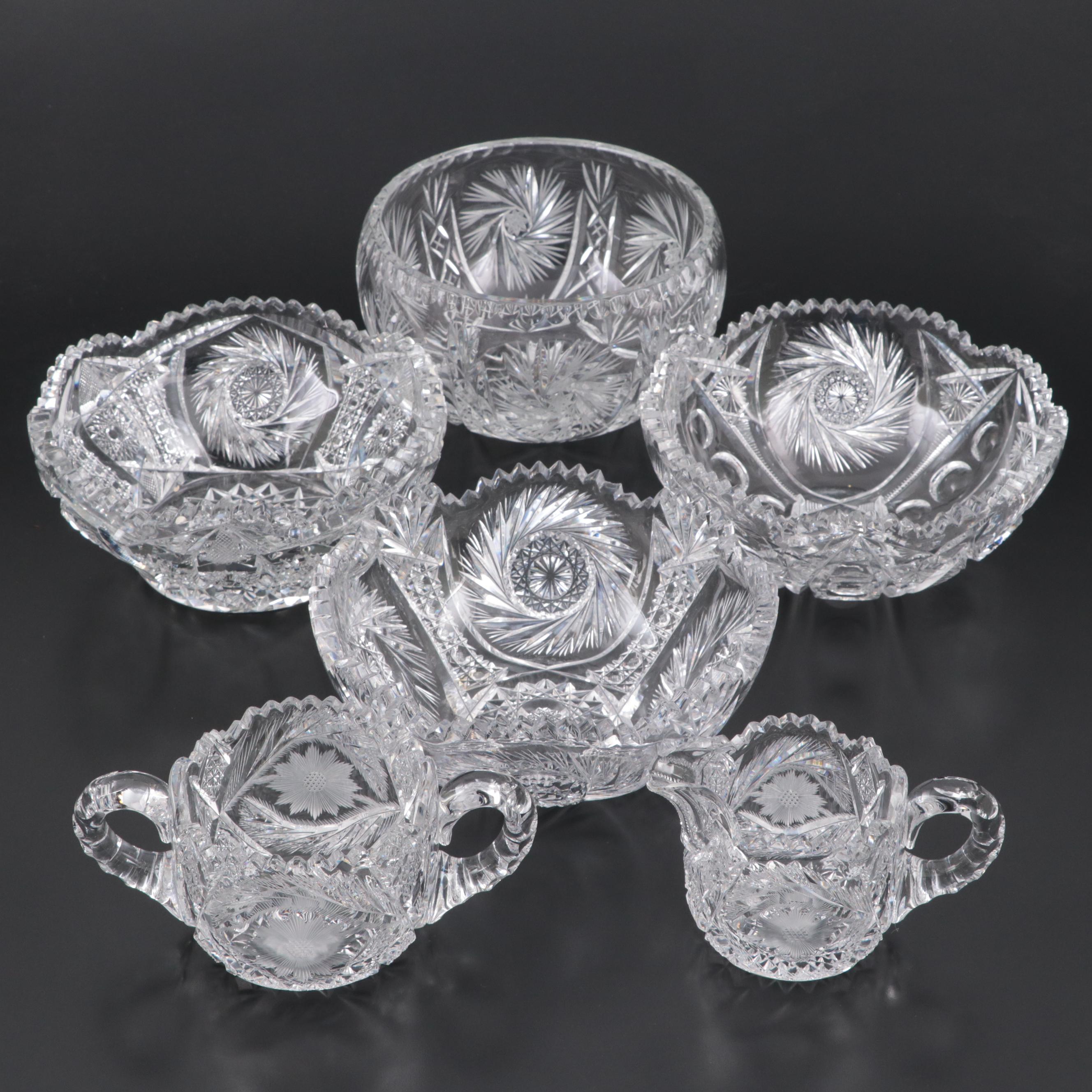 Pressed Glass Bowls with Pinwheel Design and More