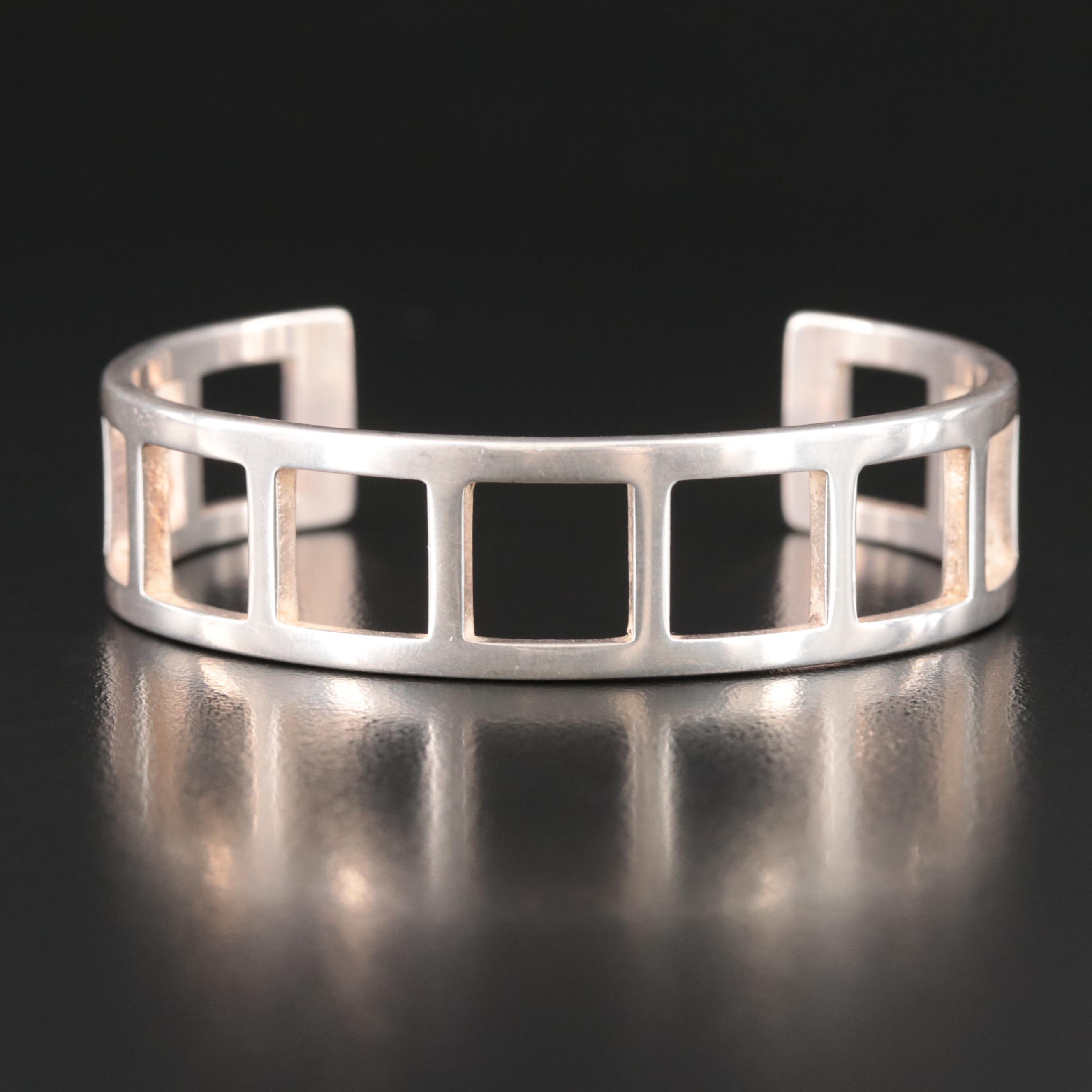 Gucci Sterling Square Cut-Out Cuff