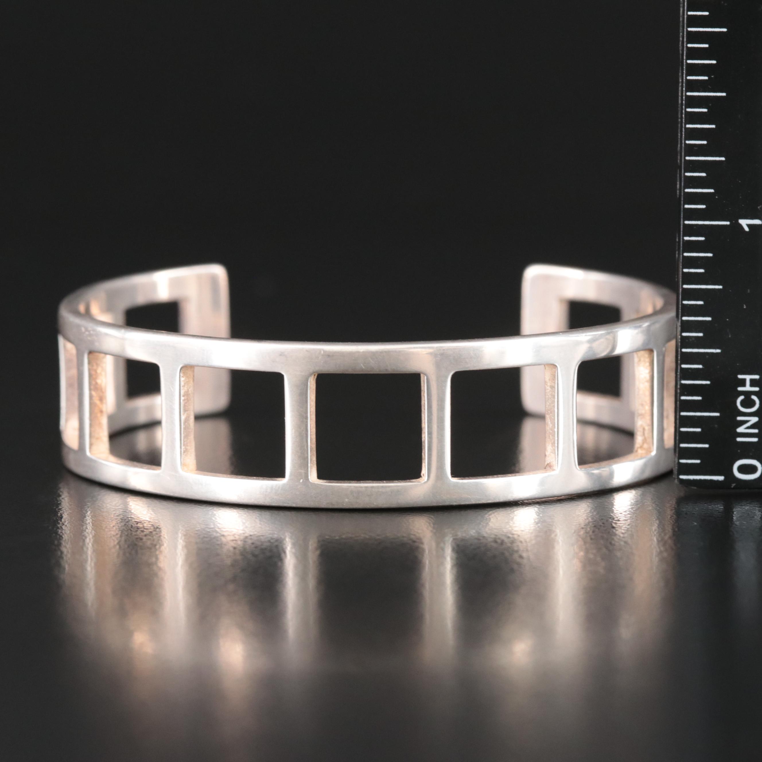 Gucci Sterling Square Cut-Out Cuff