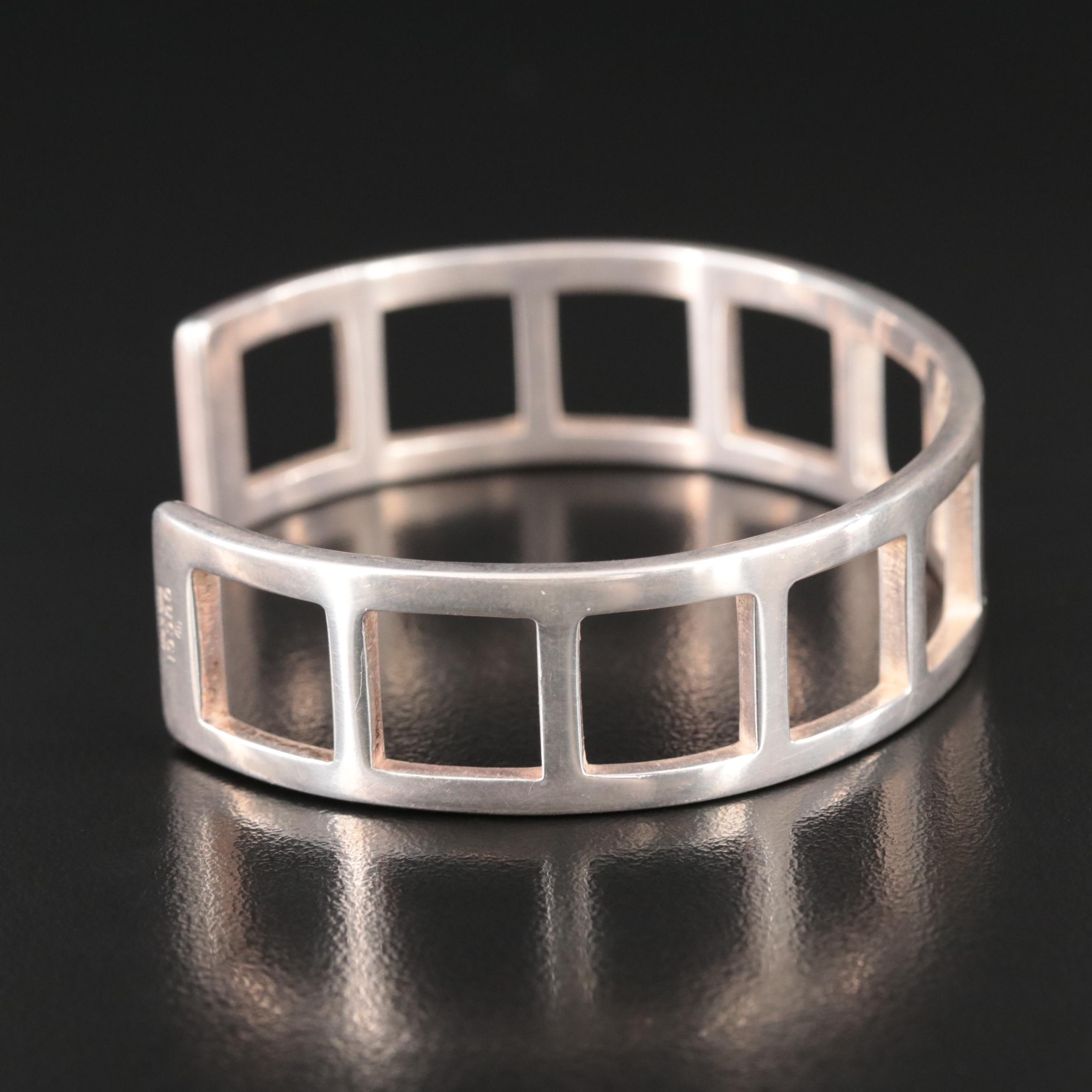 Gucci Sterling Square Cut-Out Cuff