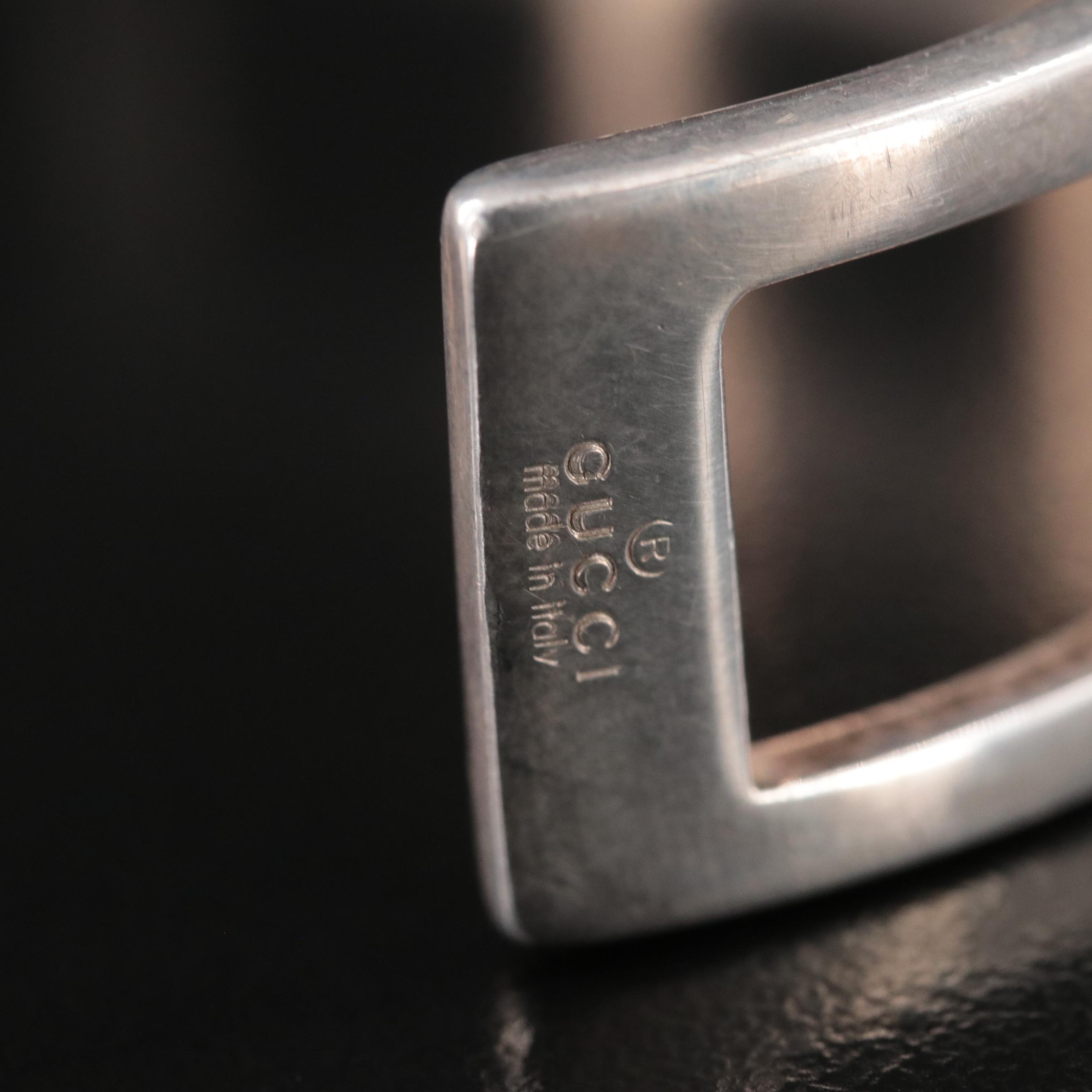 Gucci Sterling Square Cut-Out Cuff