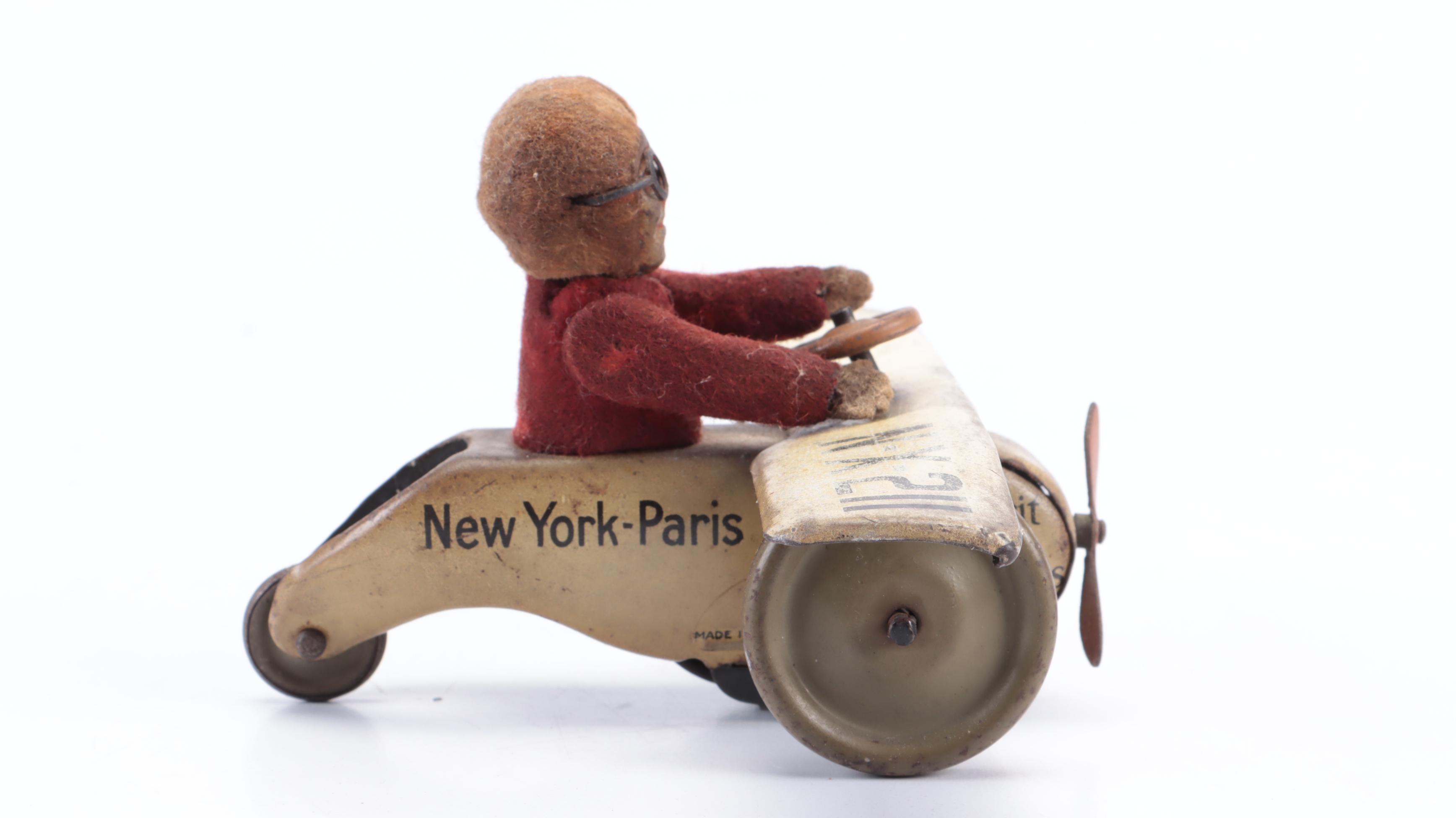 Shuco Spirit of St. Louis Lindbergh Airplane Toy, Mid-20th Century