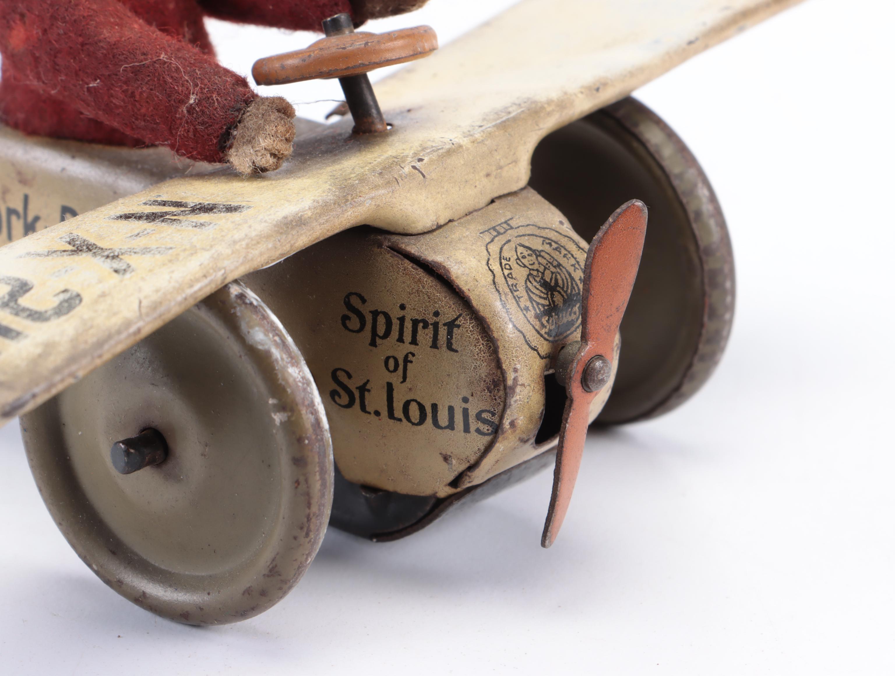Shuco Spirit of St. Louis Lindbergh Airplane Toy, Mid-20th Century