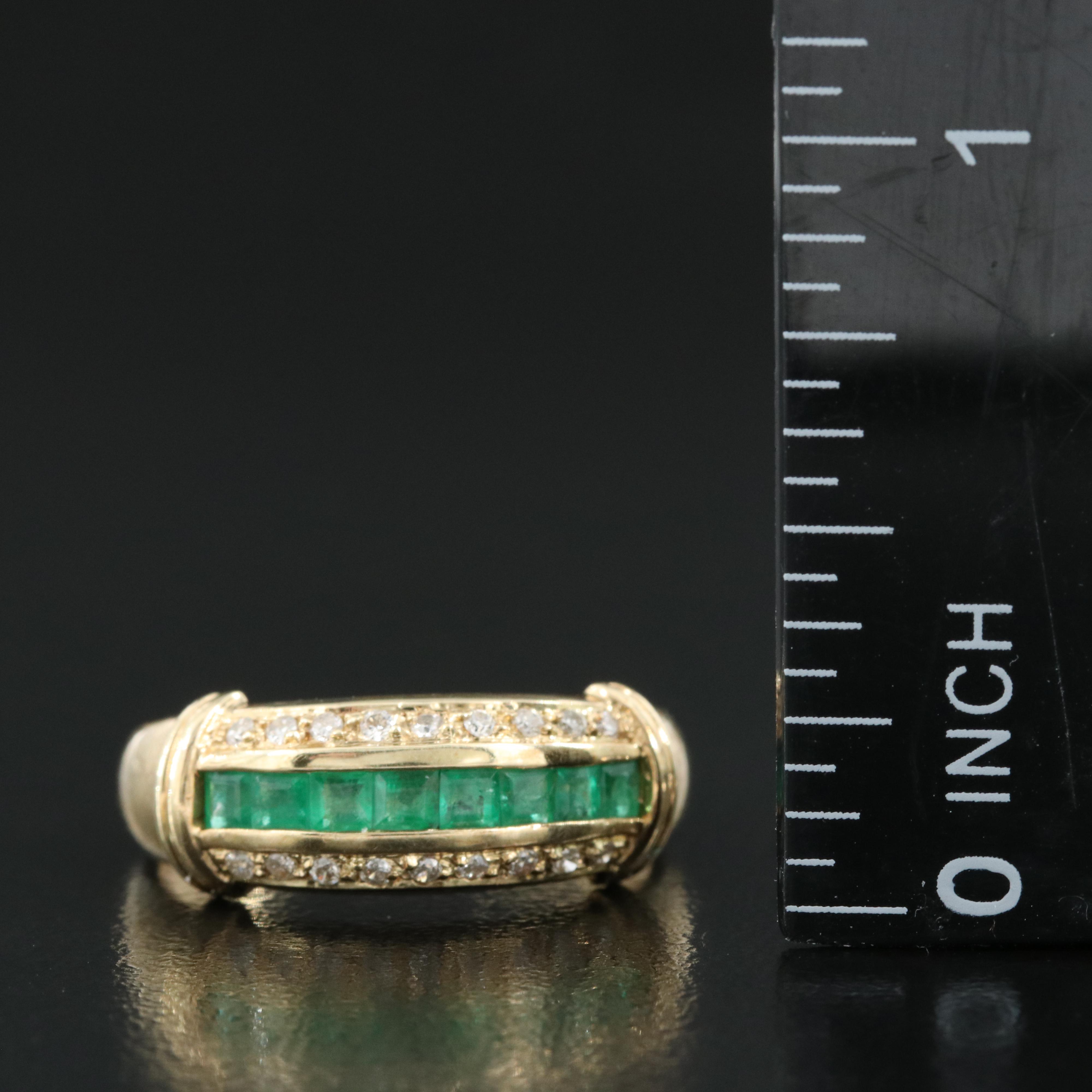 14K Emerald and Diamond Ring