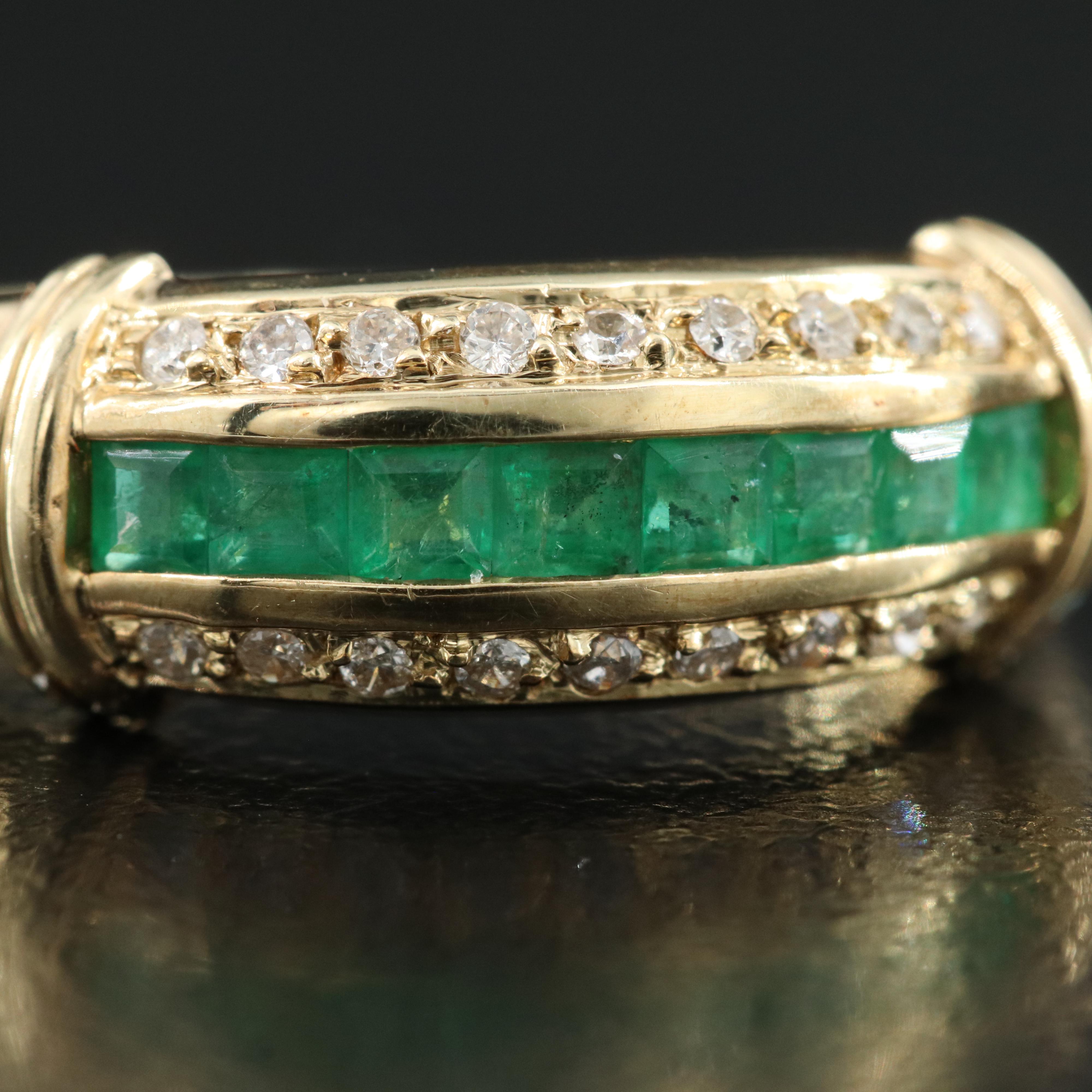 14K Emerald and Diamond Ring