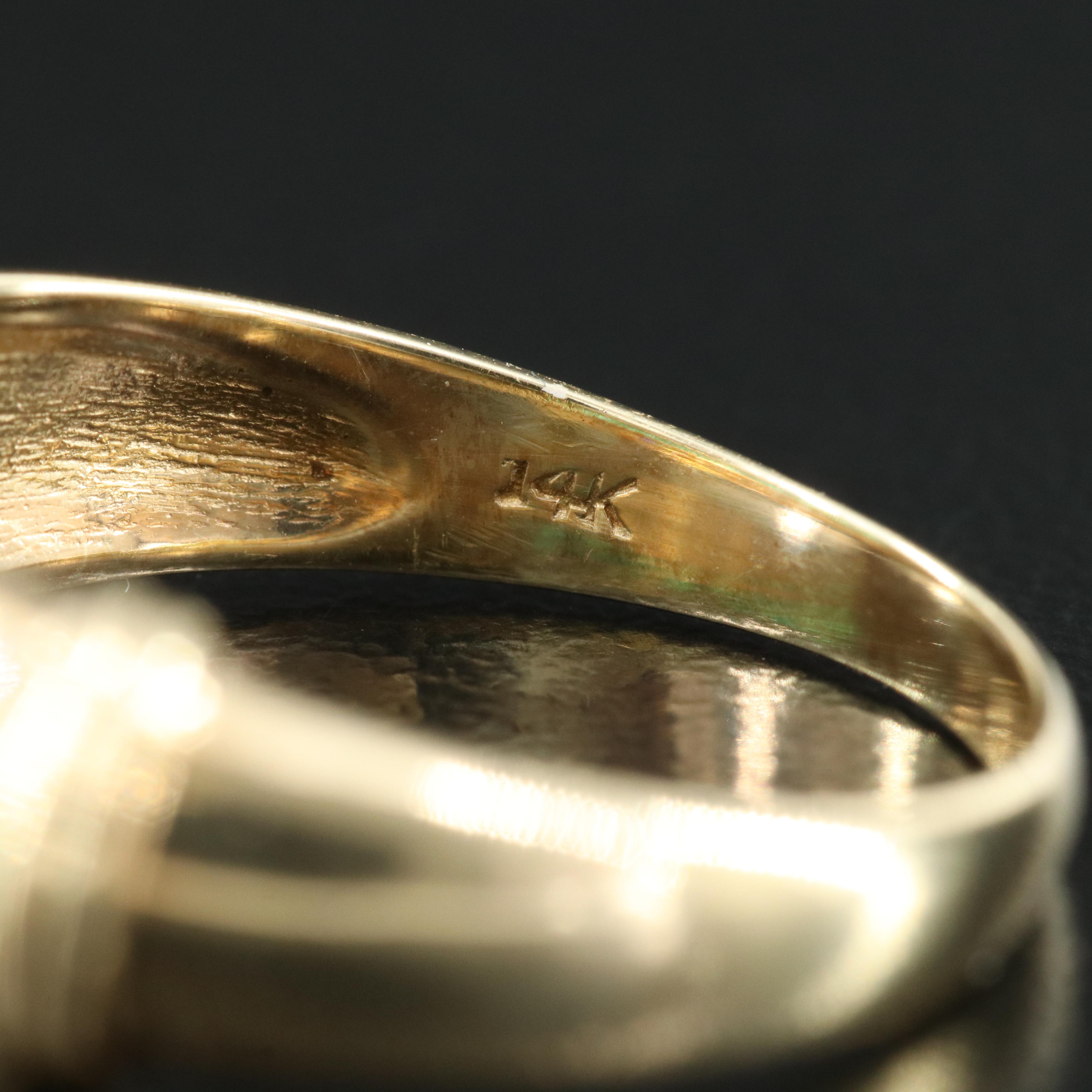 14K Emerald and Diamond Ring