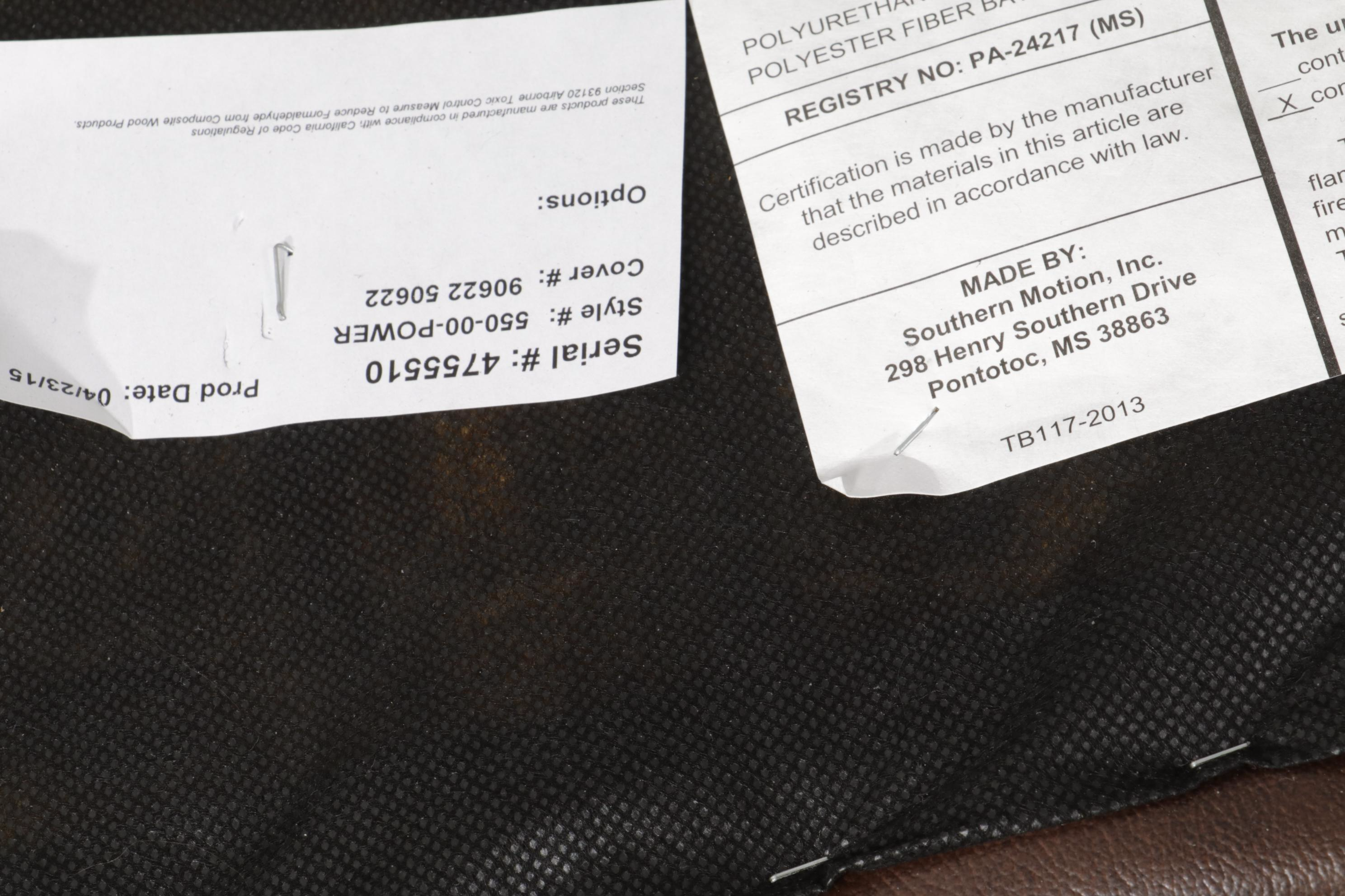 Southern Motion, Inc. Faux Leather Upholstered Recliner