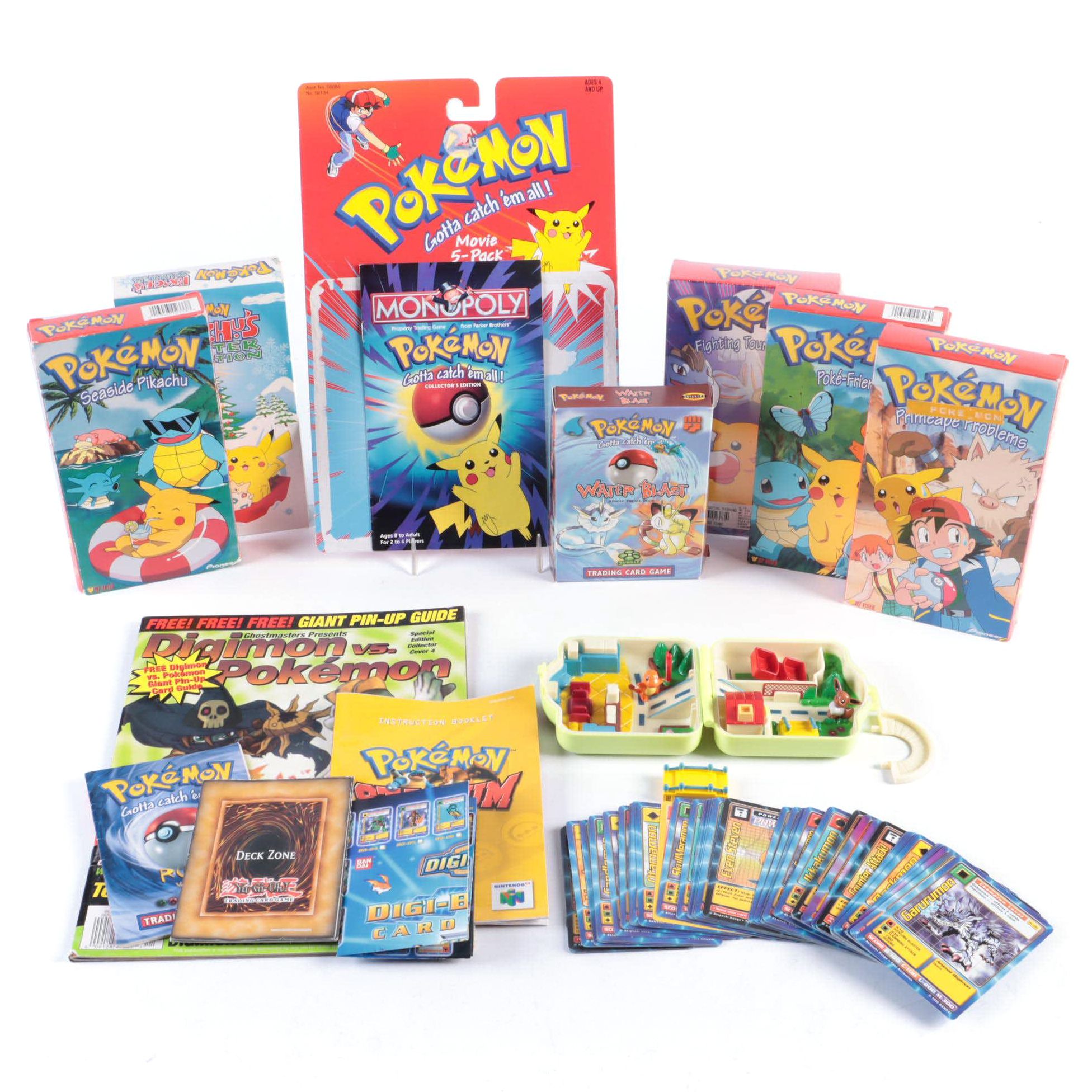 Pokémon VHS Tapes with Digimon & Pokémon Cards and More