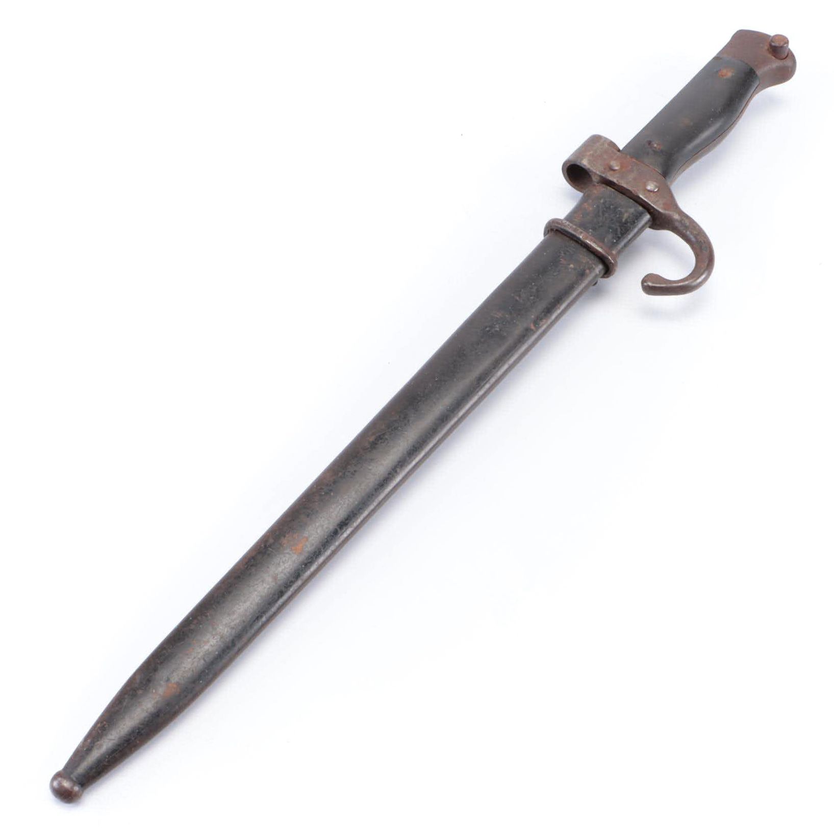 French Model 1892 Military Hook Quillon Sword Bayonet With Metal Sheath