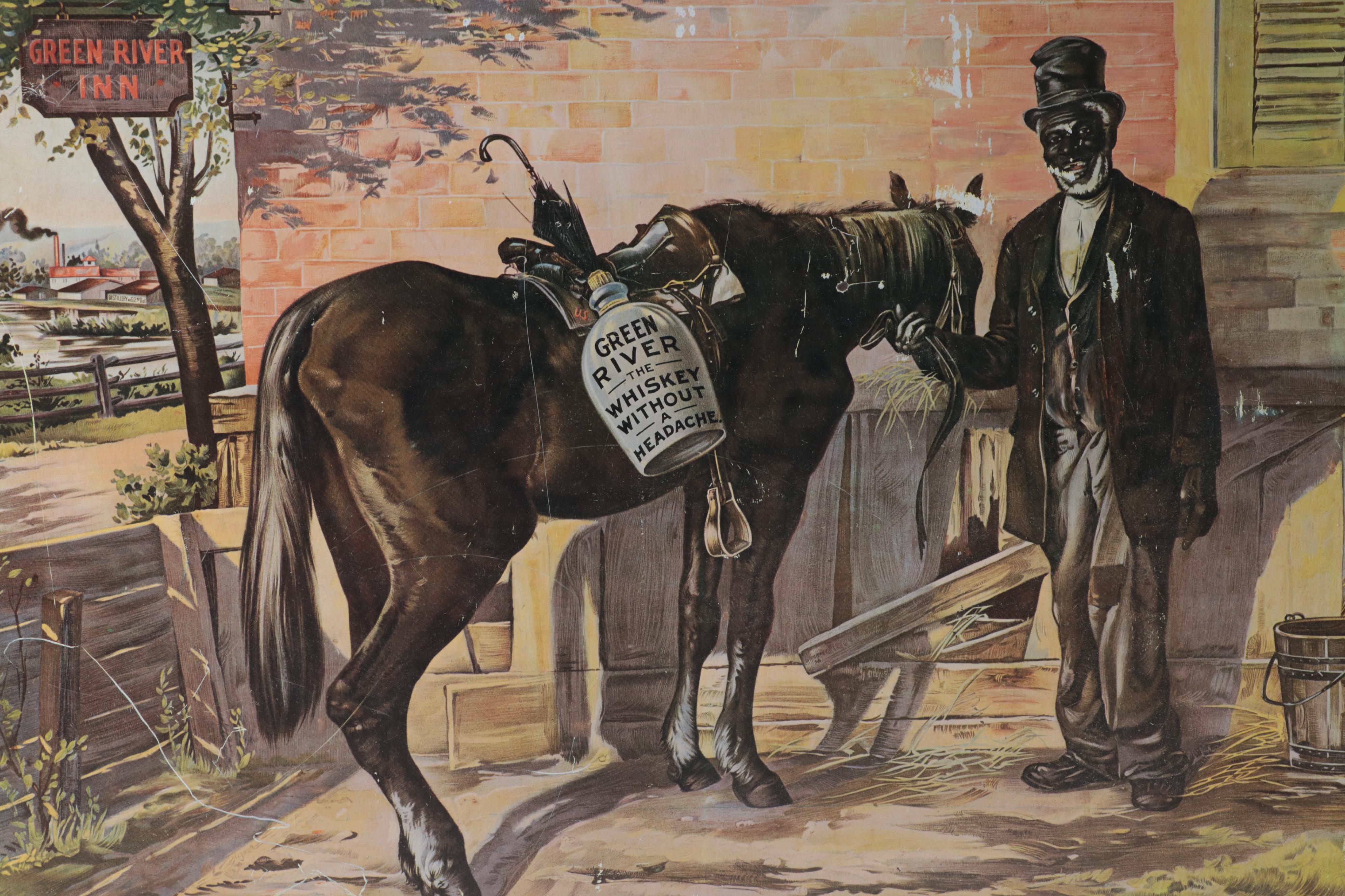 Green River Whiskey Tin Lithograph Reproduction Advertising Sign