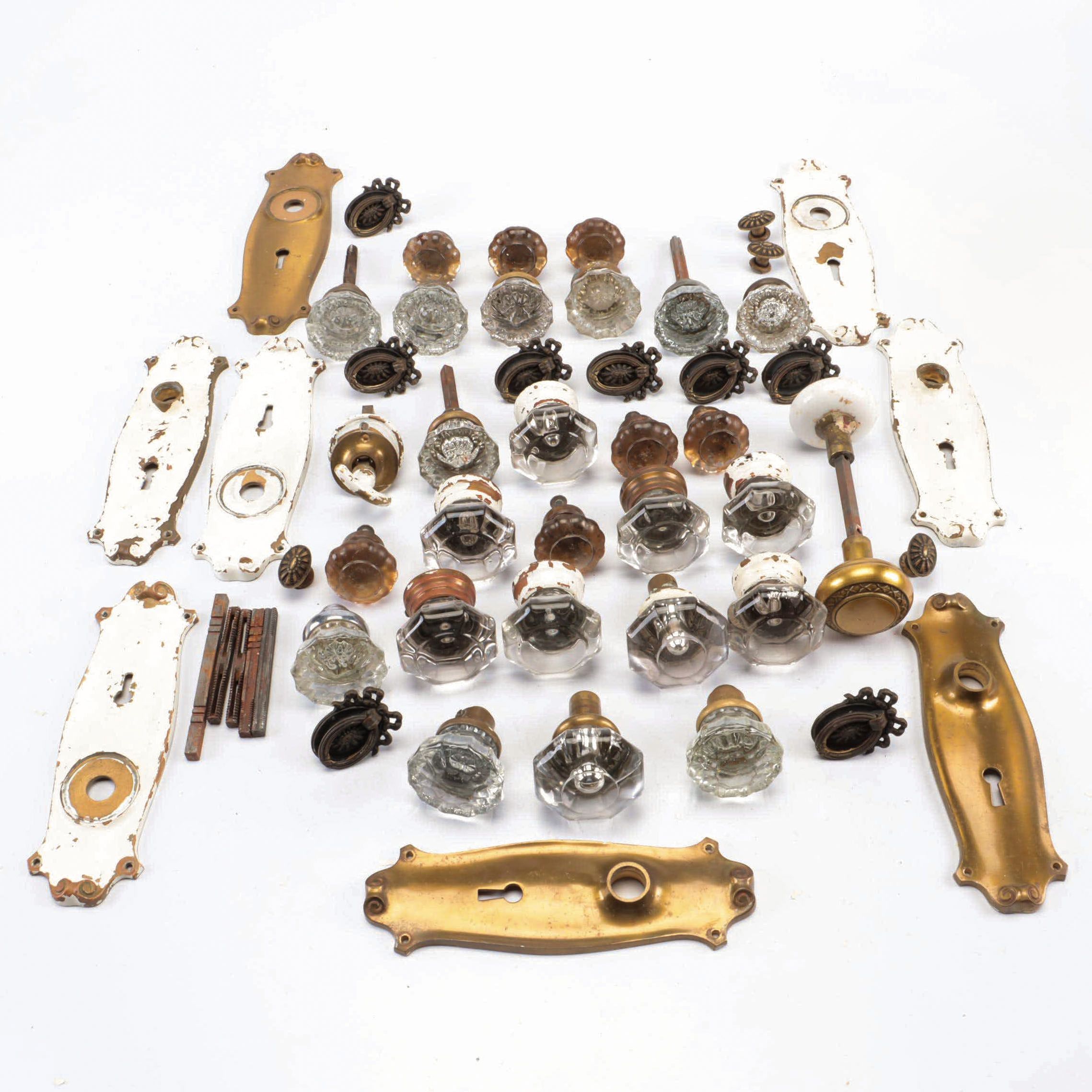 Brass and Glass Door Knobs, Back Plates, Furniture Pulls and More
