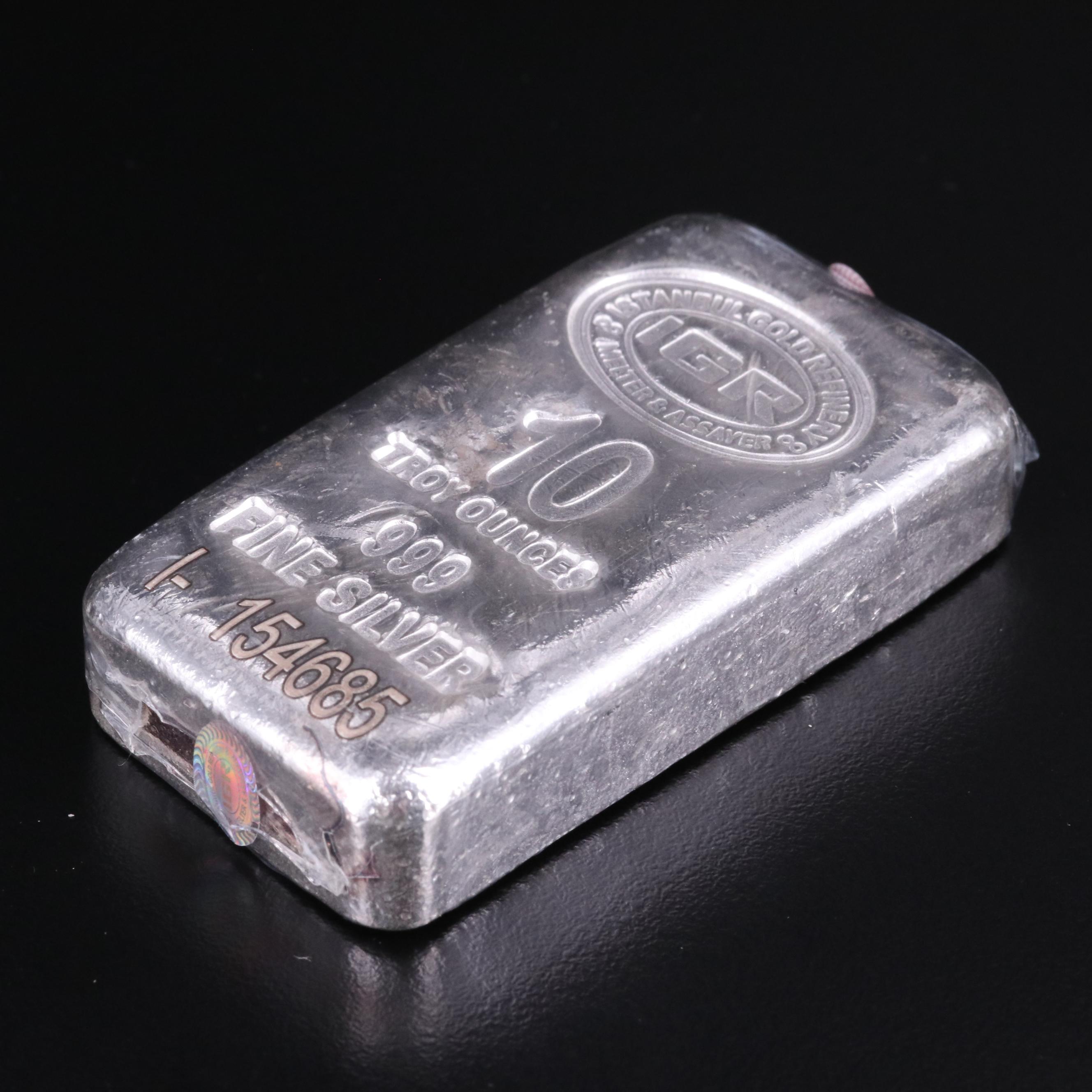 Four 10-Oz. Bars of .999 Fine Silver