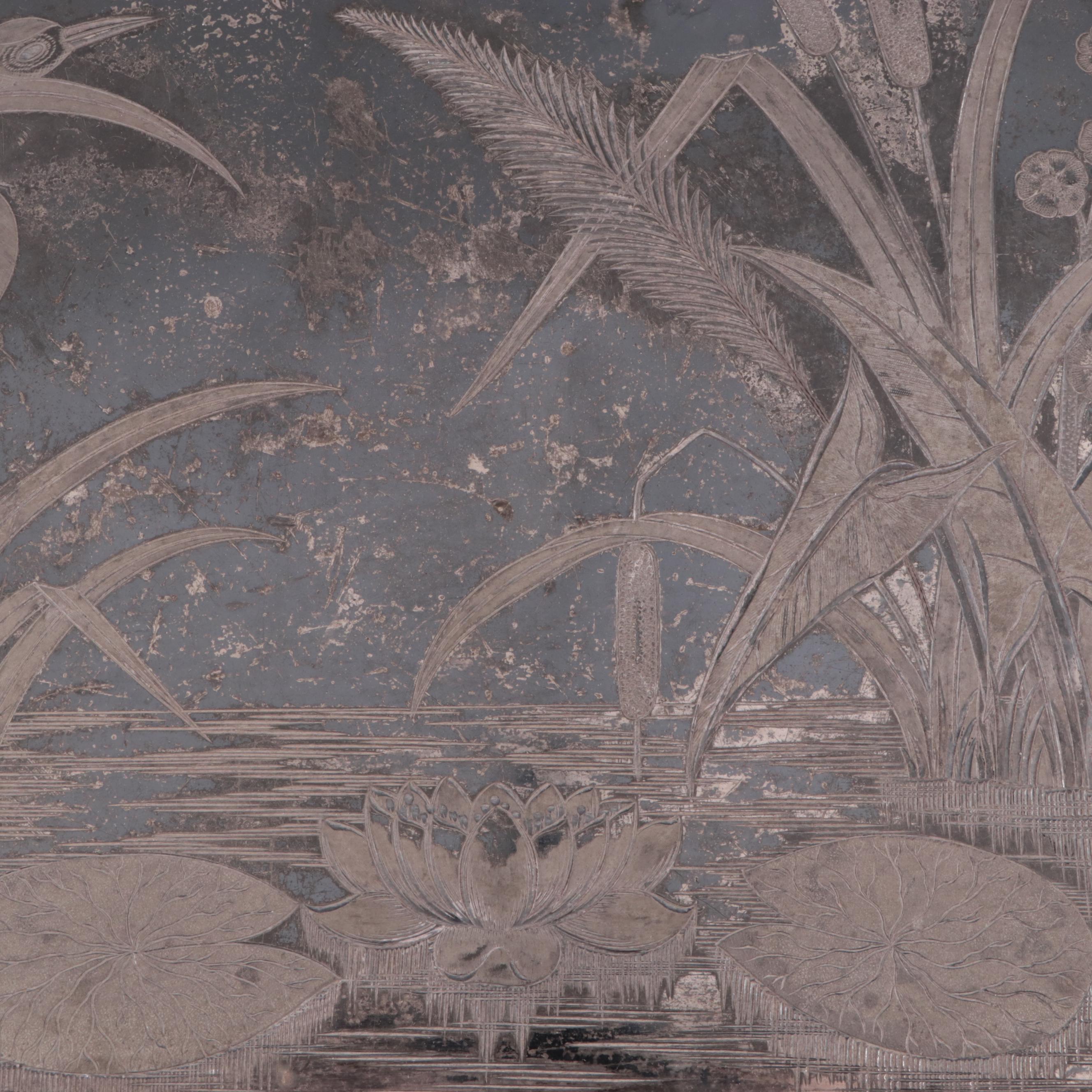 Pairpoint Mfg. Co. Aesthetic Movement Style Etched Silver Plate Tray