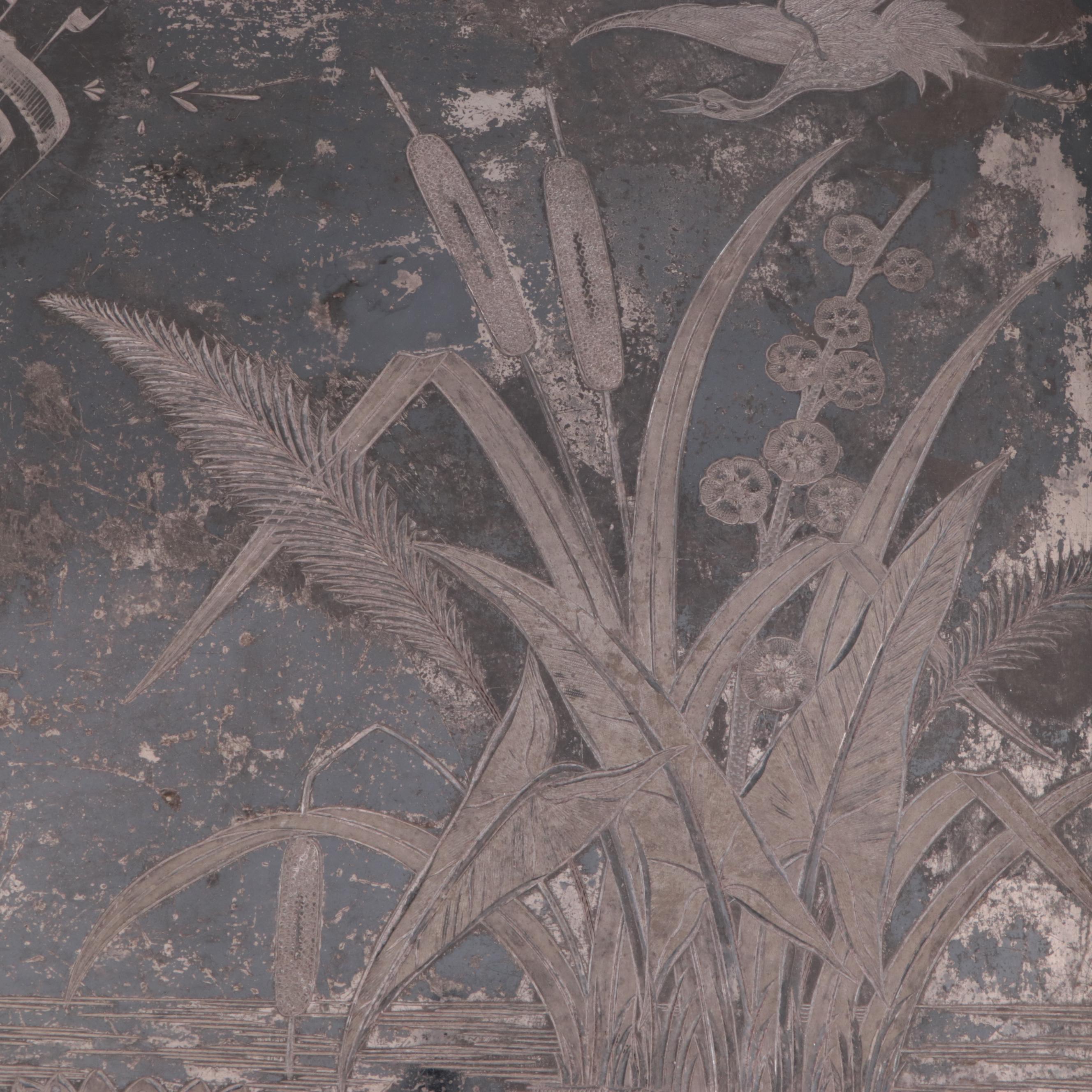 Pairpoint Mfg. Co. Aesthetic Movement Style Etched Silver Plate Tray