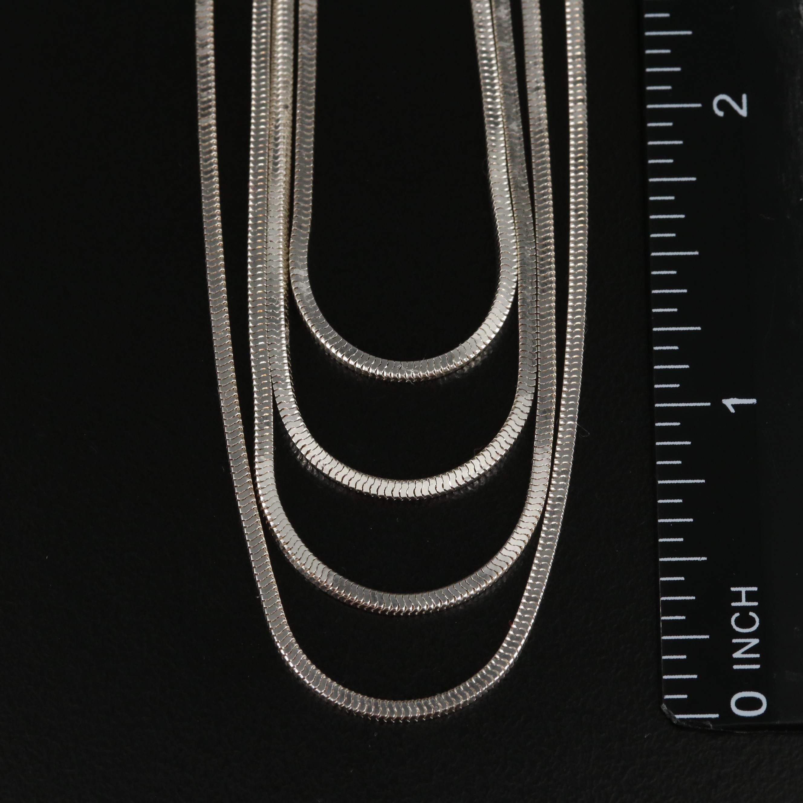 Milor Graduated Square Snake Chain Necklace