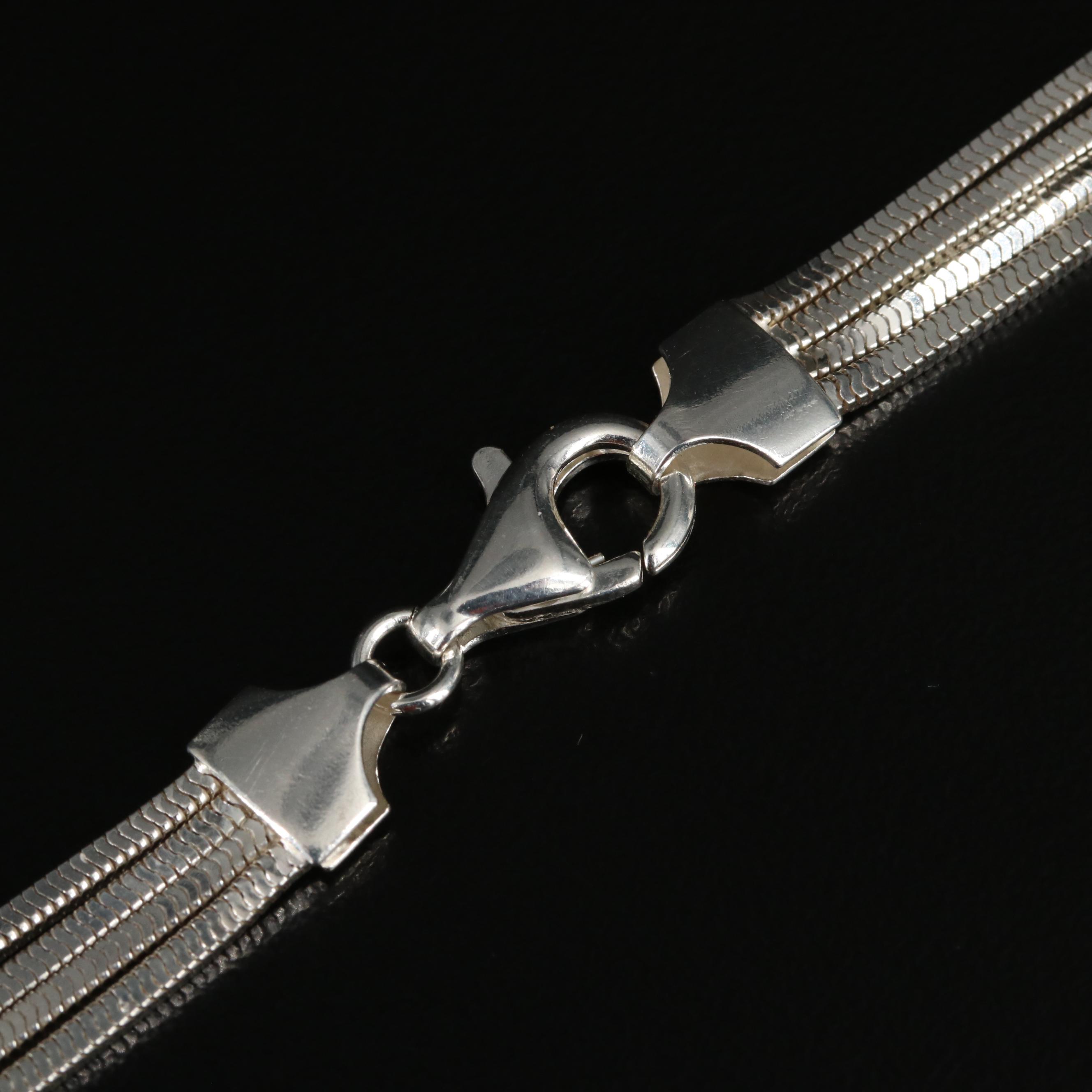 Milor Graduated Square Snake Chain Necklace