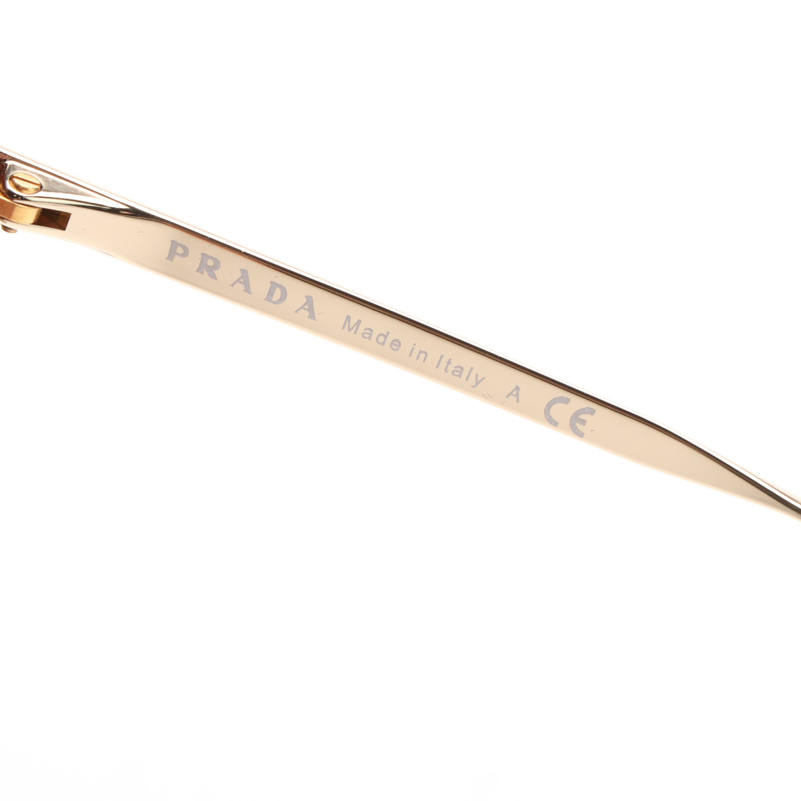 Prada PR17SSF Round Spotted Brown and Brown/Pink Gradient Sunglasses With Case