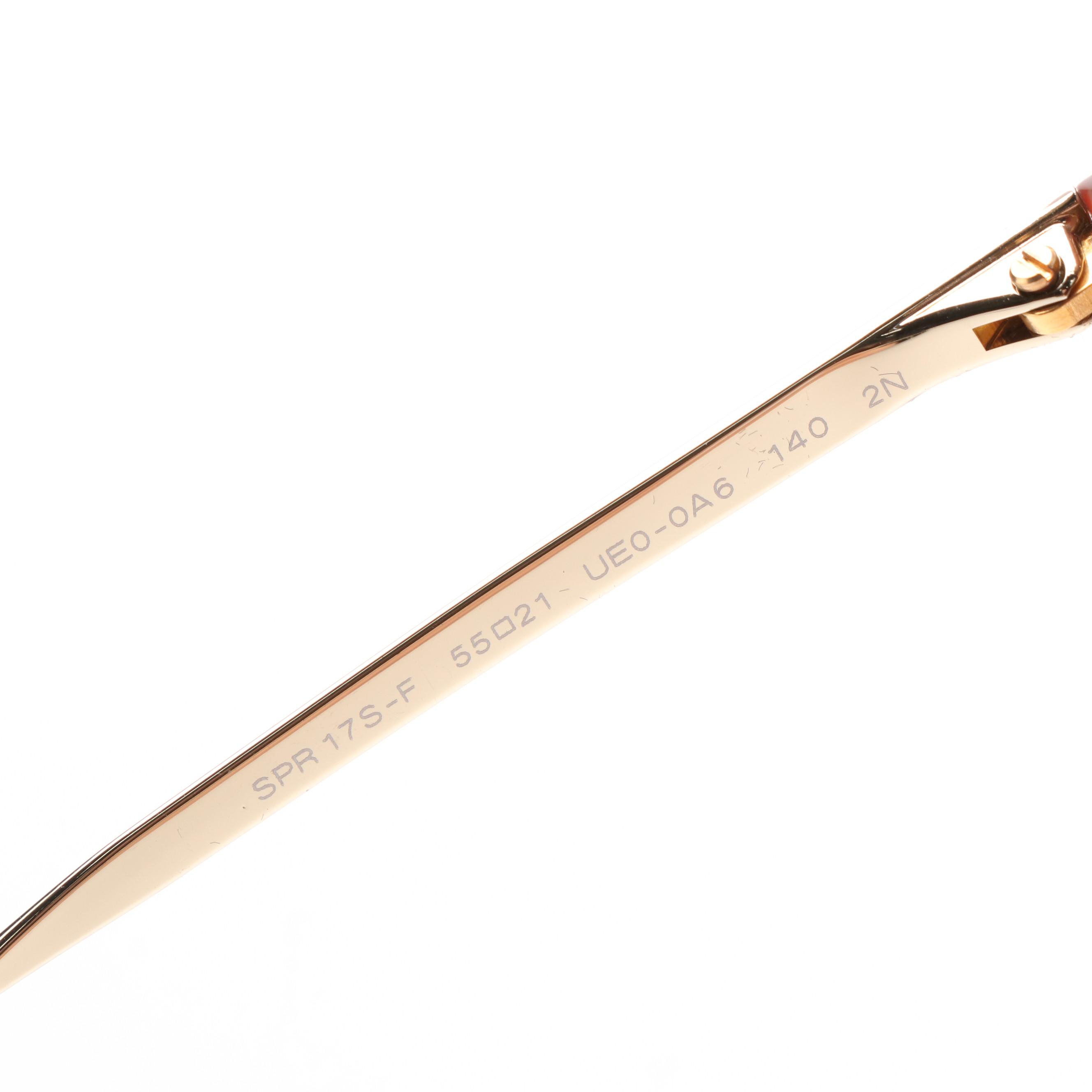 Prada PR17SSF Round Spotted Brown and Brown/Pink Gradient Sunglasses With Case