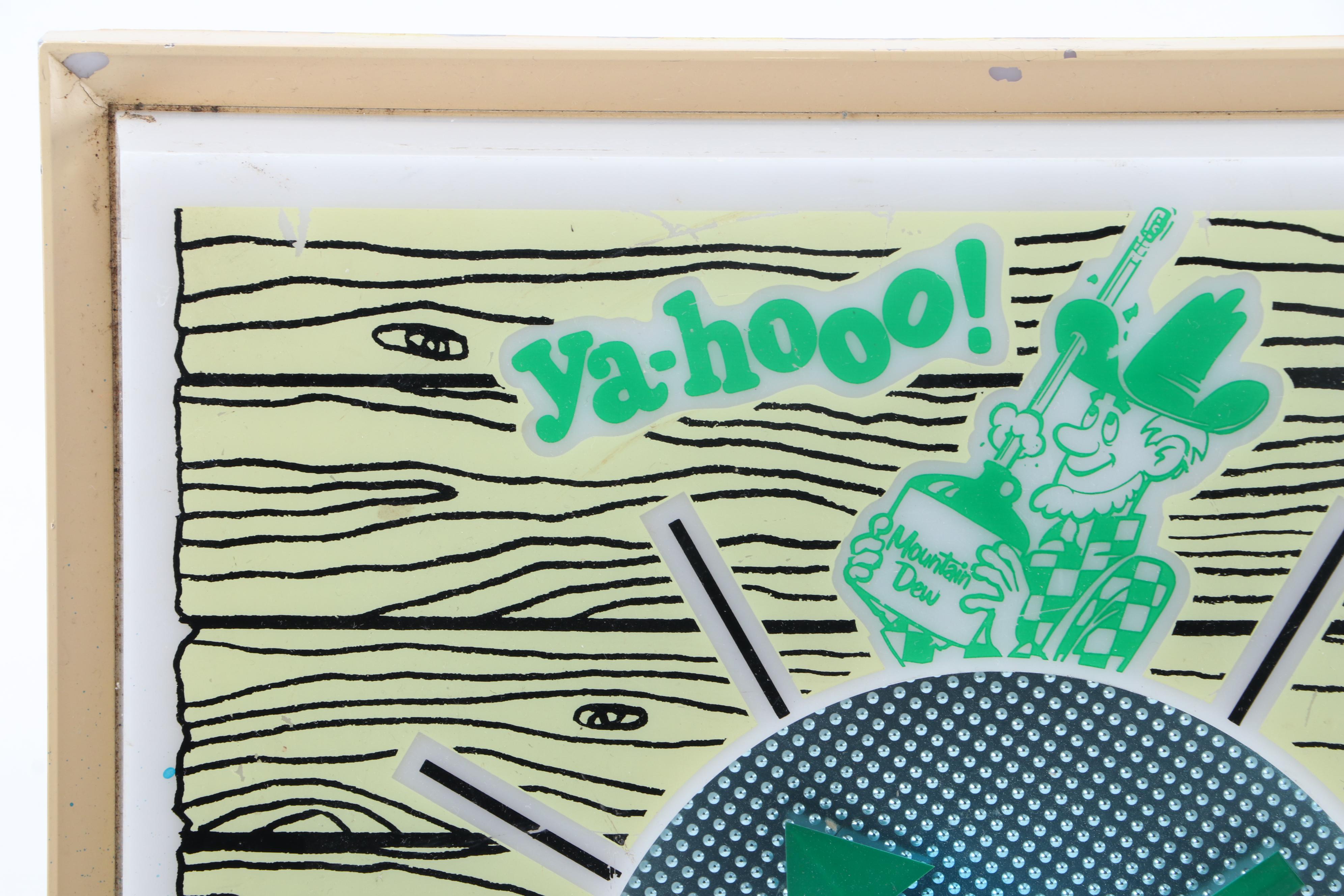 Mountain Dew Illuminated Advertising Wall Clock, Mid-20th Century