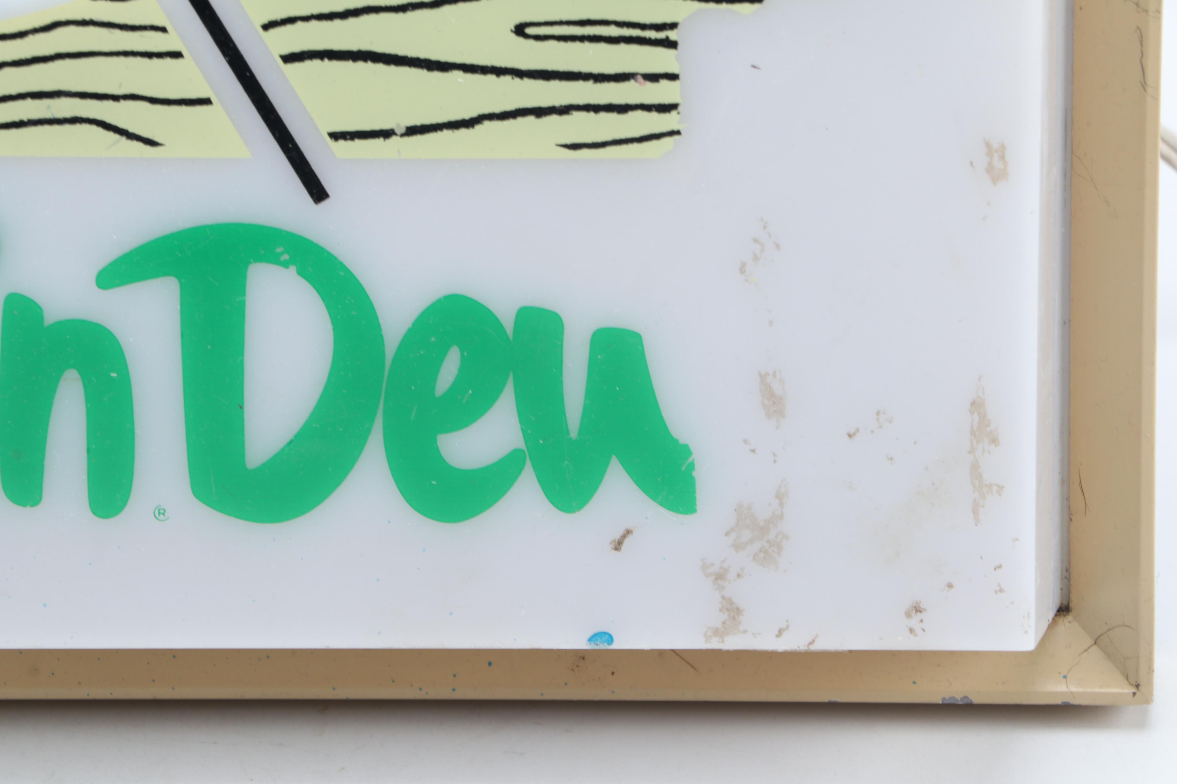 Mountain Dew Illuminated Advertising Wall Clock, Mid-20th Century