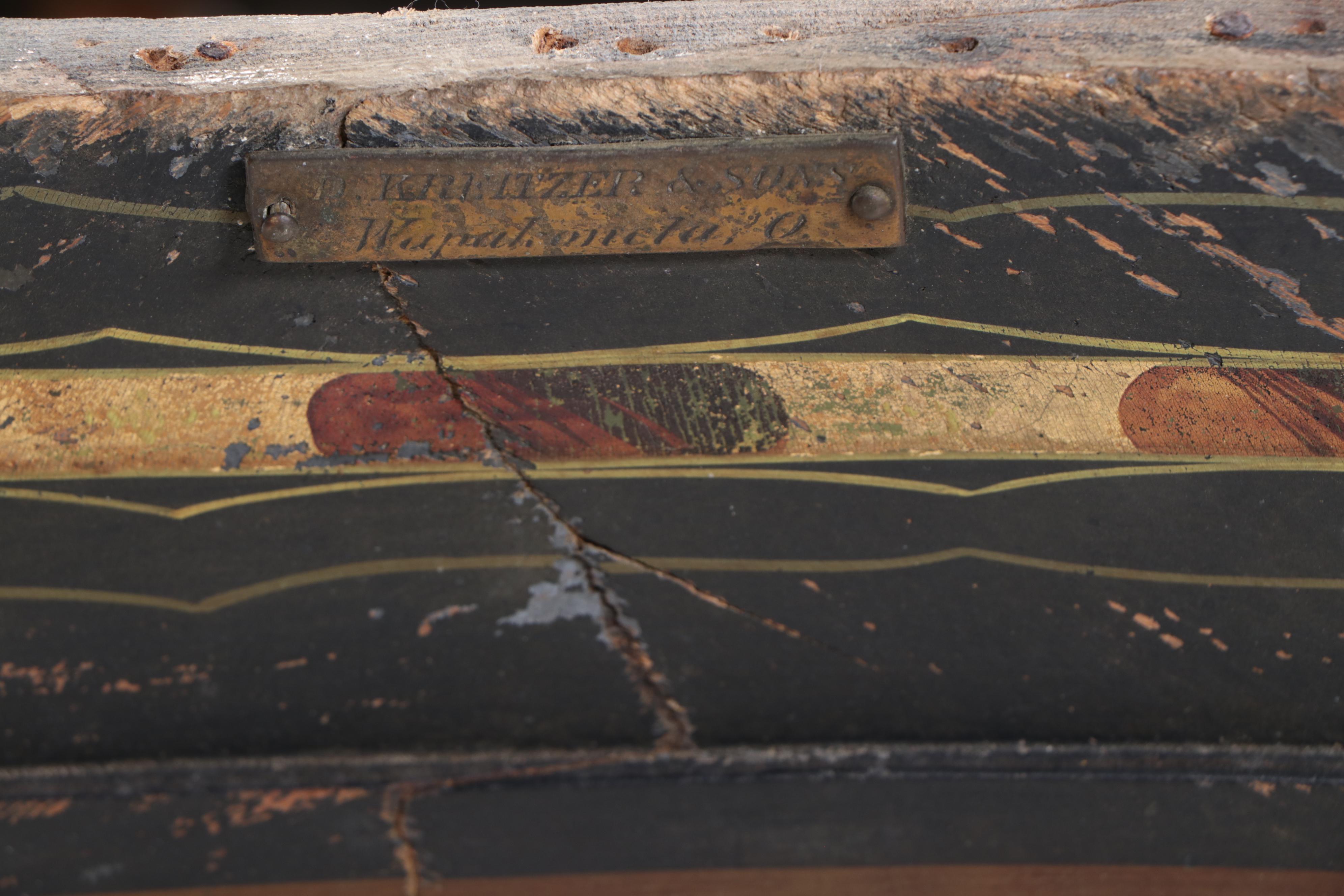 Hawk Polychrome Wood Horse Drawn Sleigh