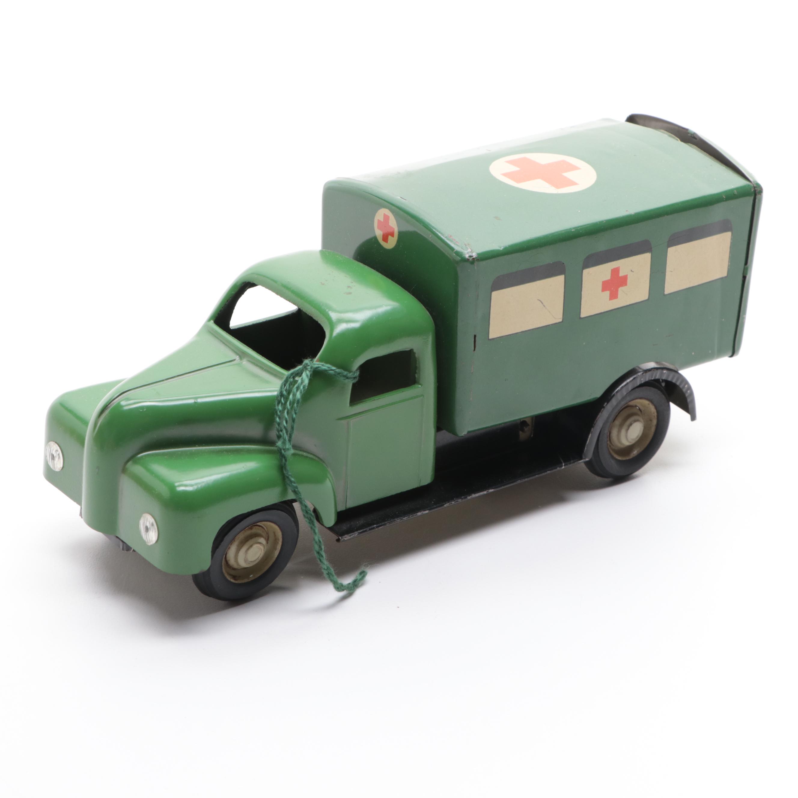 Friction Tin Litho Ambulance Toy, Mid to Late 20th Century