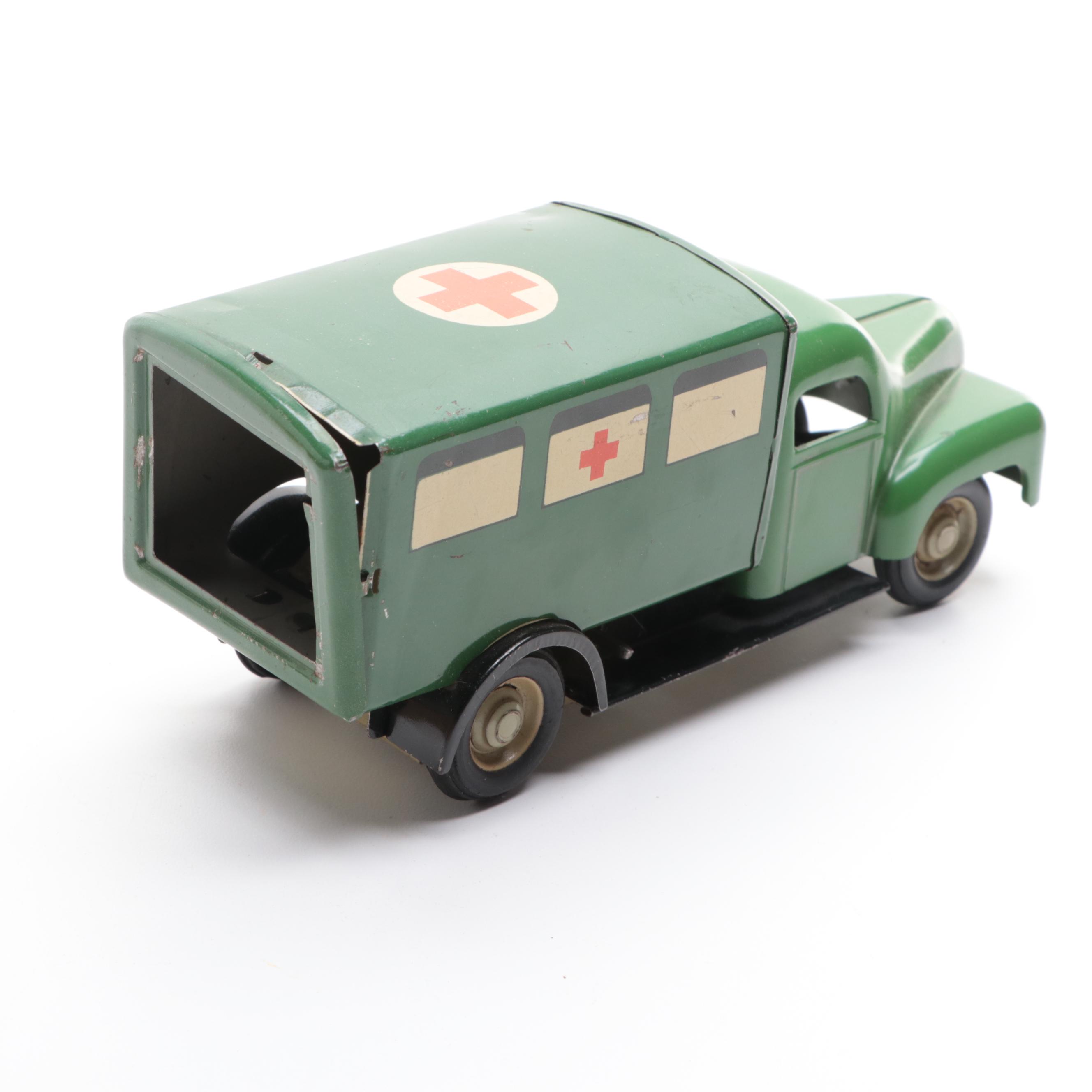 Friction Tin Litho Ambulance Toy, Mid to Late 20th Century